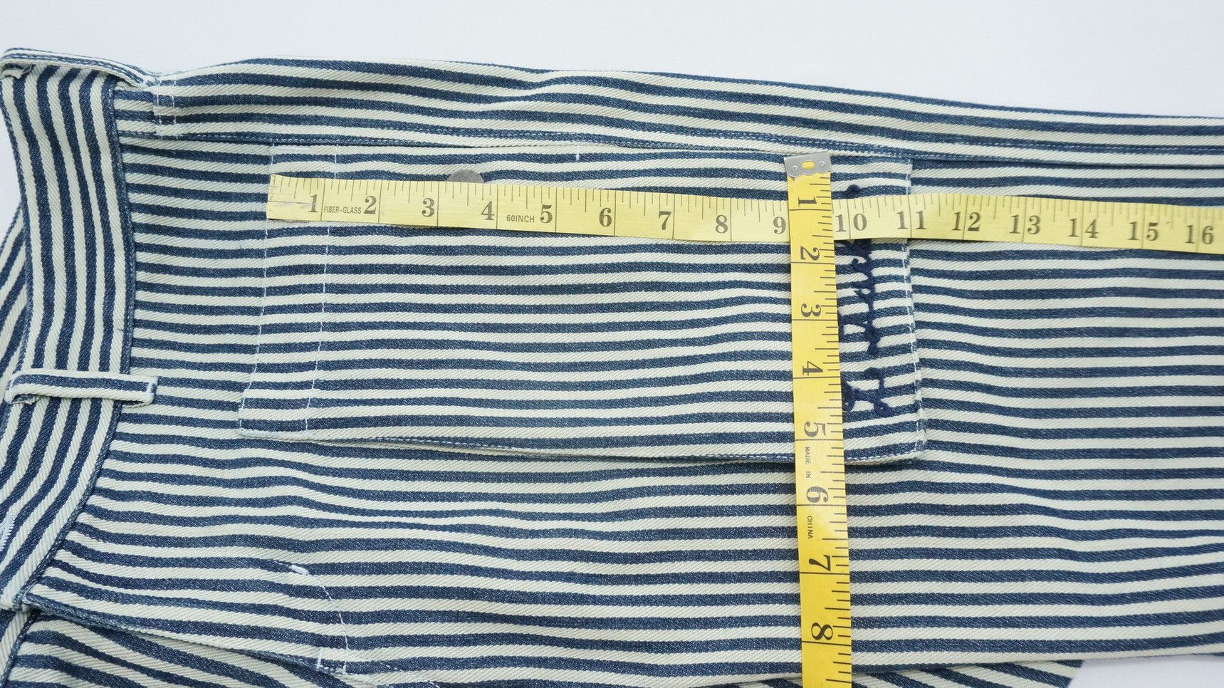 Japanese Brand LADY LUCK Japan Striped Women's Lightweight Denim Size US 31 - 18 Thumbnail