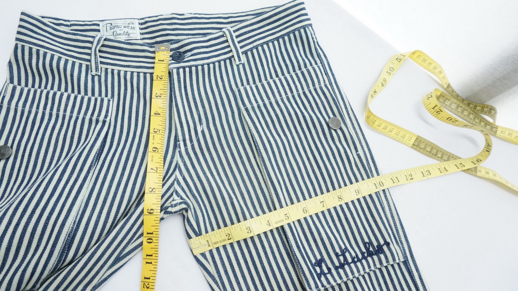 Japanese Brand LADY LUCK Japan Striped Women's Lightweight Denim Size US 31 - 12 Thumbnail