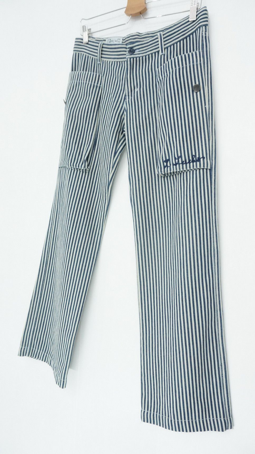 Japanese Brand LADY LUCK Japan Striped Women's Lightweight Denim Size US 31 - 2 Thumbnail