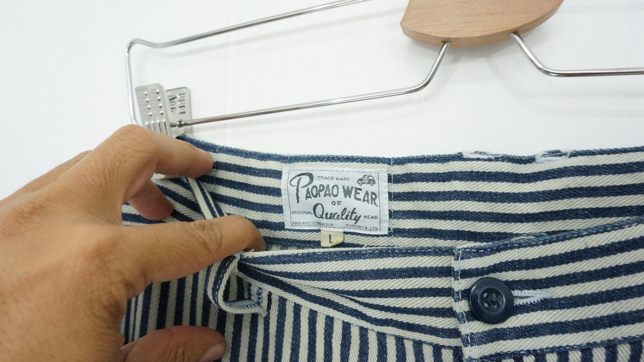 Japanese Brand LADY LUCK Japan Striped Women's Lightweight Denim Size US 31 - 5 Thumbnail