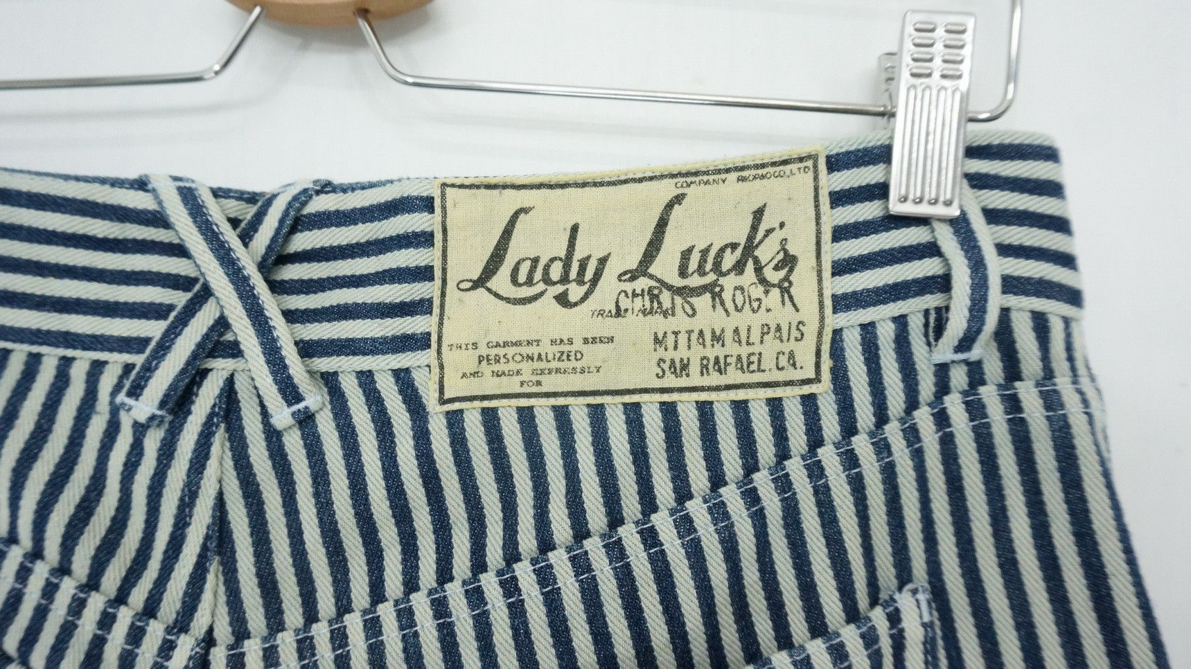 Japanese Brand LADY LUCK Japan Striped Women's Lightweight Denim Size US 31 - 8 Thumbnail