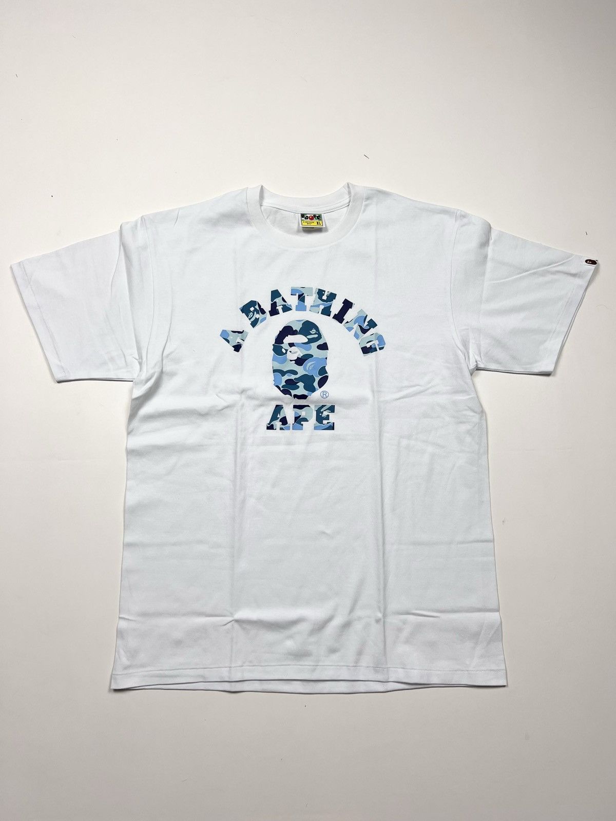 BAPE ABC Camo College Tee White/Blue