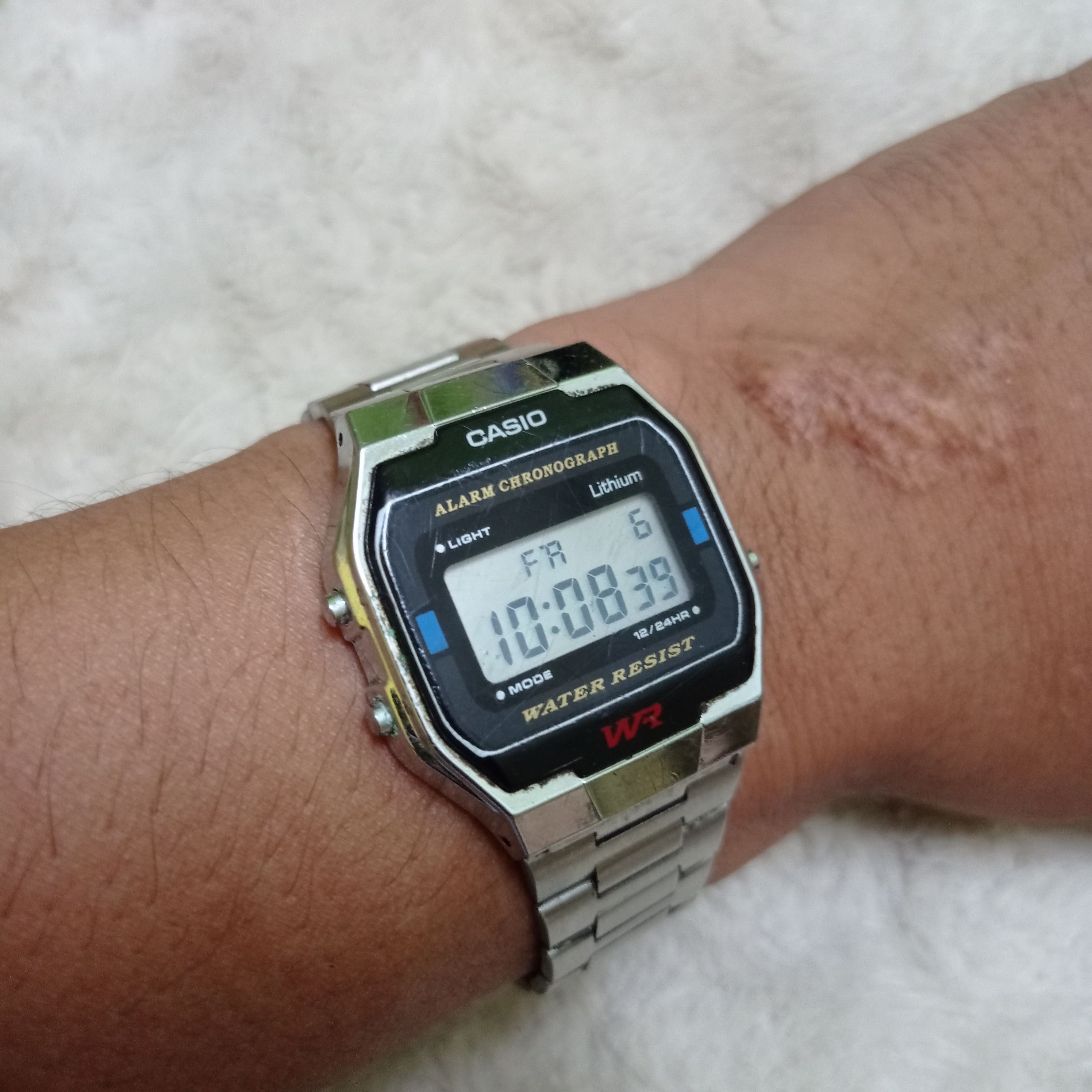 image of Retro Casio Digital (A163W), Assembly In Malaysia in Silver, Men's