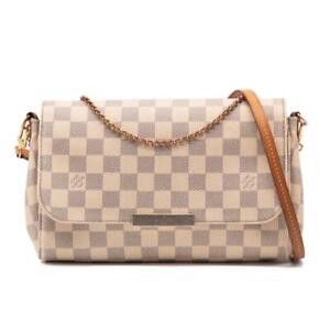 Louis Vuitton Favorite Damier Azur Mm White Canvas Shoulder Bag