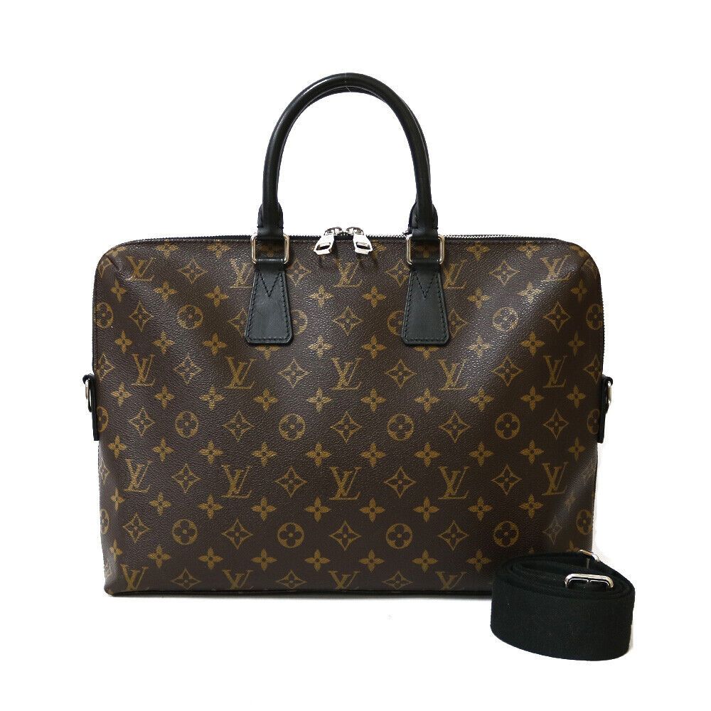 LOUIS VUITTON Monogram Macassar Porte Documents Jules Crossbody