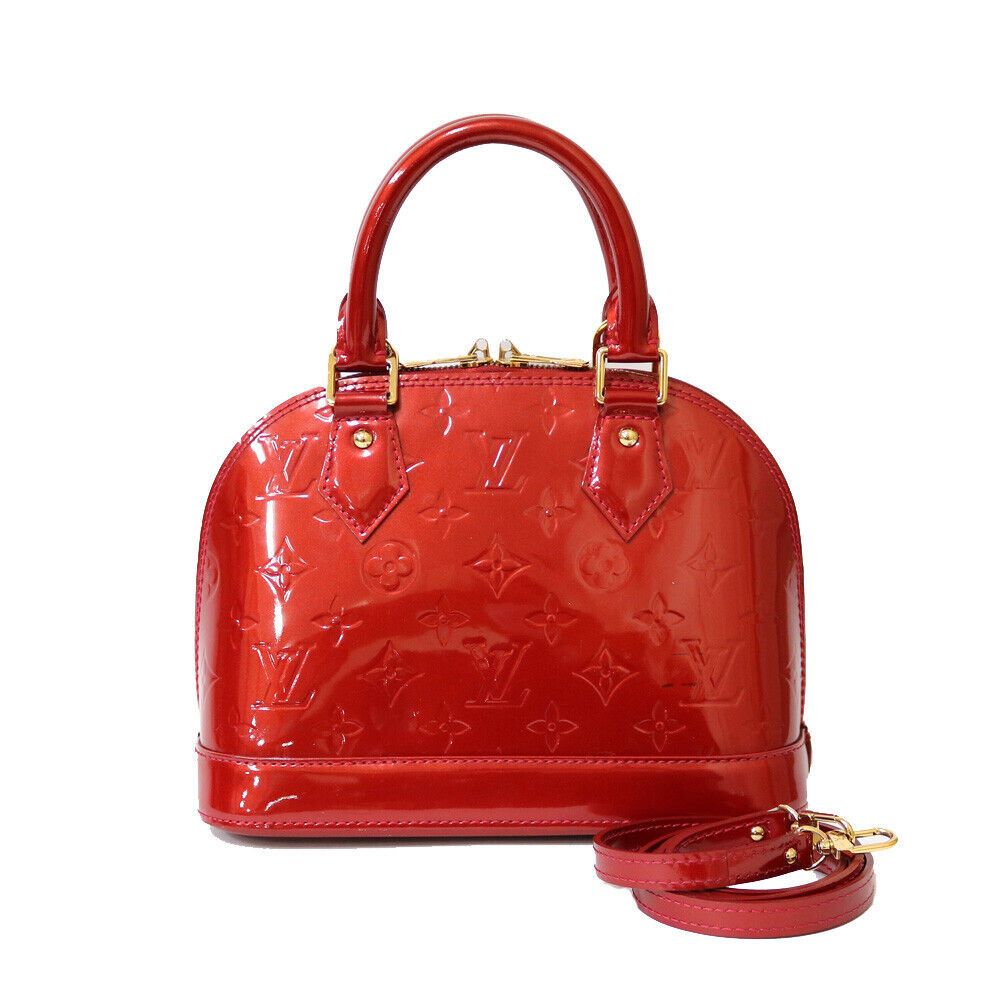 LOUIS VUITTON Shoulder Bag Red Pomdamul Monogram Vernis Alma BB