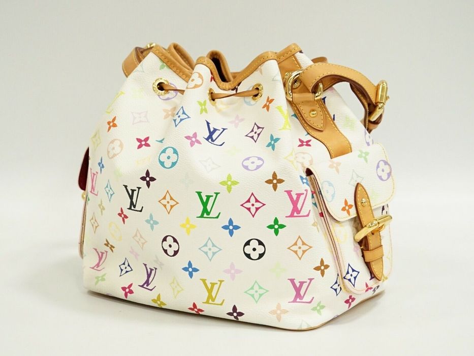 tas shoulder-bag Louis Vuitton Petit Noe Monogram Multicolor White