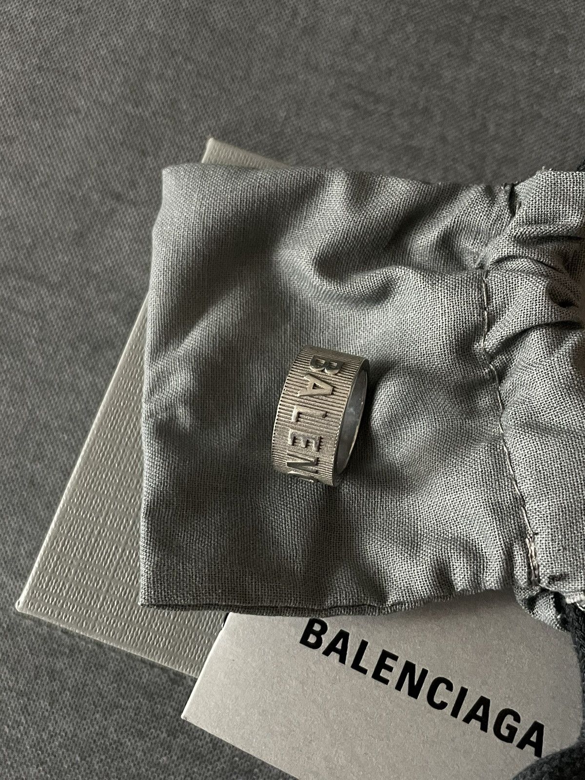 Balenciaga Balenciaga Force Stripped Silver Ring 52 MM Size ONE SIZE - 2 Thumbnail
