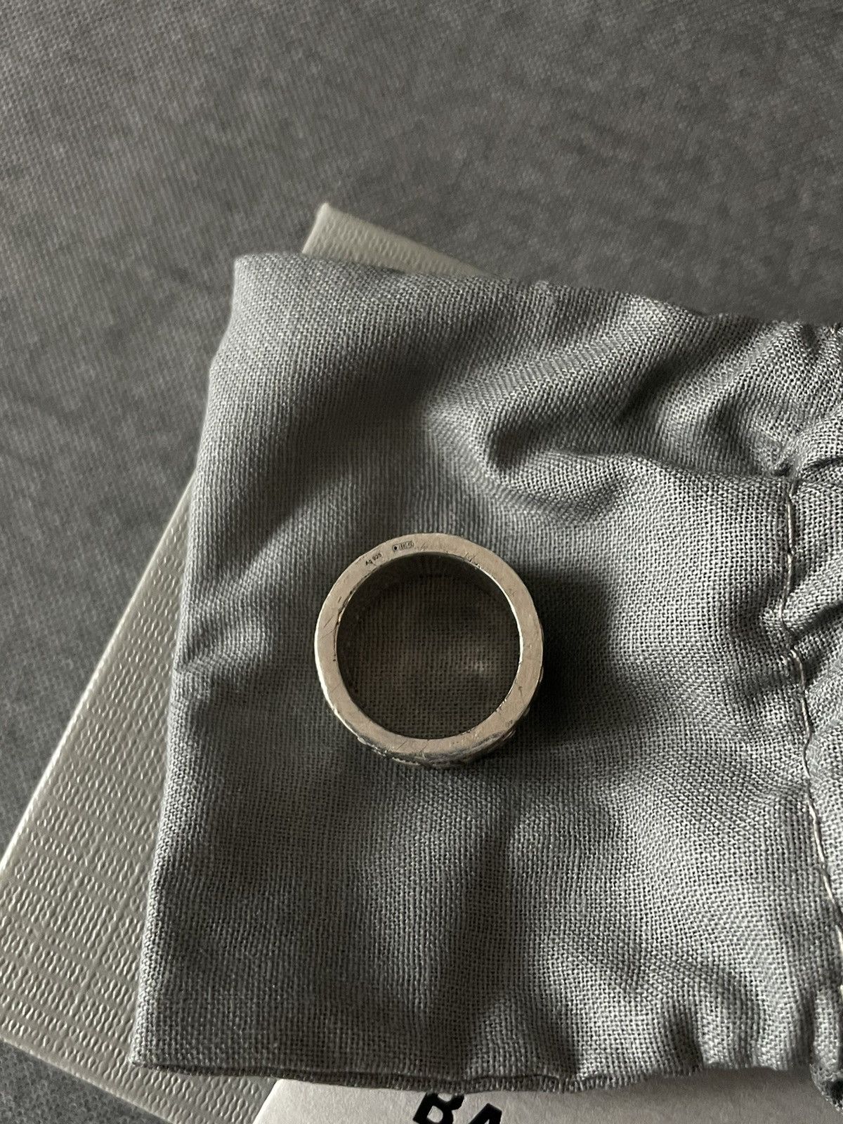 Balenciaga Balenciaga Force Stripped Silver Ring 52 MM Size ONE SIZE - 3 Thumbnail
