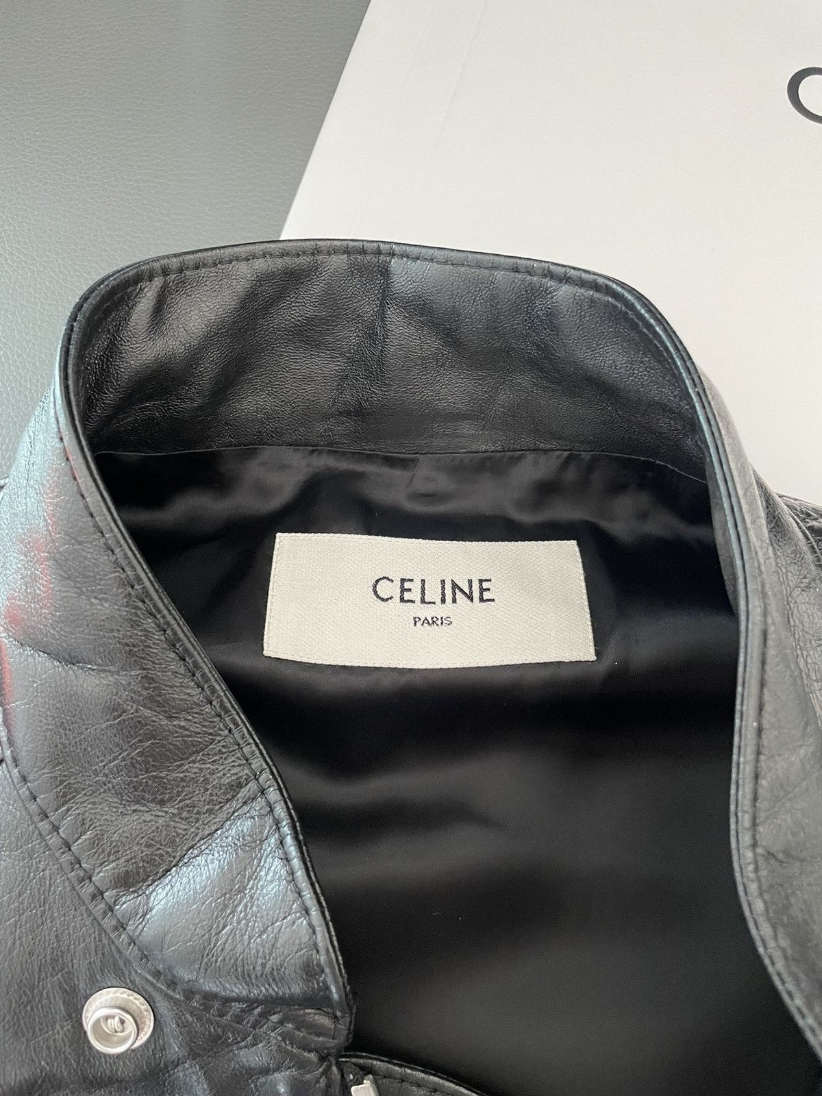 Celine × Hedi Slimane Rare $5K Value Hedi 19FW Runway Padded Racer Leather Jacket Size US L / EU 52-54 / 3 - 14 Thumbnail