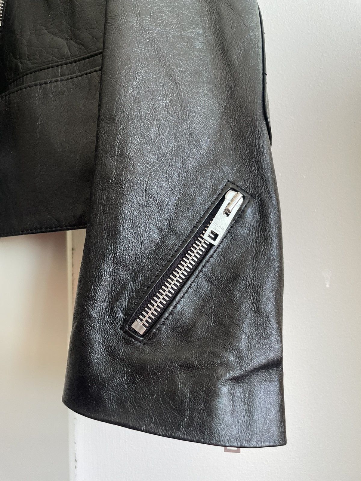 Celine × Hedi Slimane Rare $5K Value Hedi 19FW Runway Padded Racer Leather Jacket Size US L / EU 52-54 / 3 - 19 Thumbnail