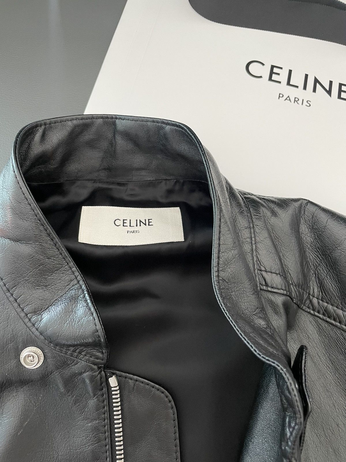 Celine × Hedi Slimane Rare $5K Value Hedi 19FW Runway Padded Racer Leather Jacket Size US L / EU 52-54 / 3 - 15 Thumbnail