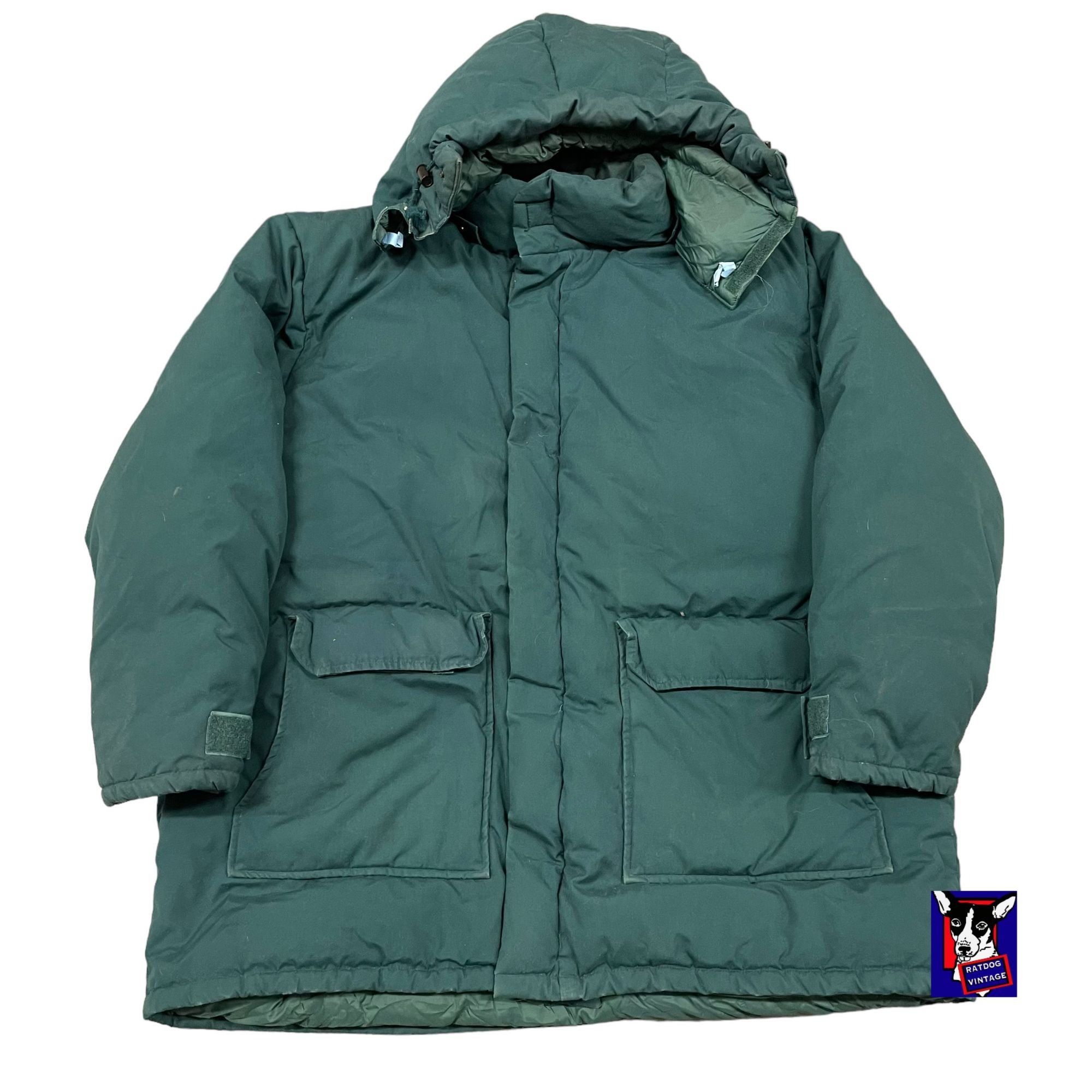 80s VTG Emerald Green Cabela's Northern Goose Down Parka Hoo
