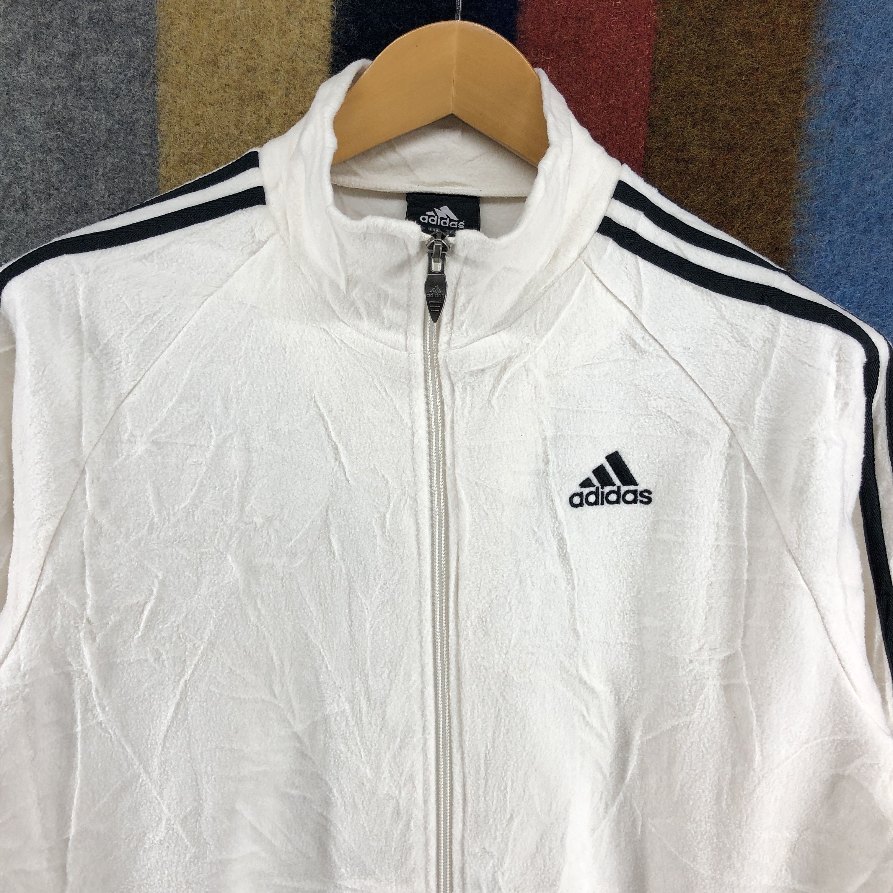 Adidas ADIDAS THREE STRIPE Zipper Fleece #038/C Size US M / EU 48-50 / 2 - 2 Thumbnail