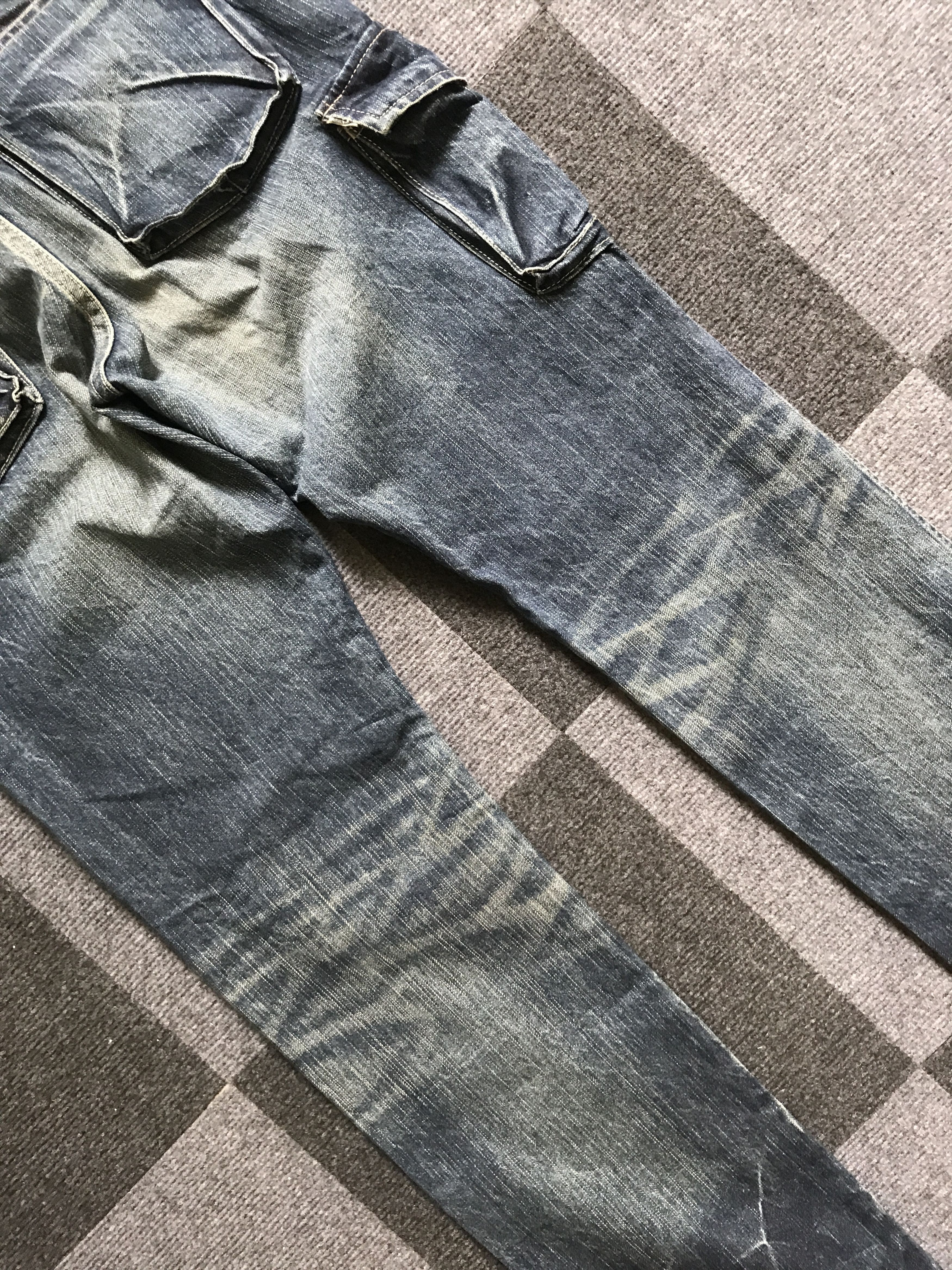 Japanese Brand CP243 Johnbull Distressed Half Cargo Jeans Size US 30 / EU 46 - 13 Thumbnail