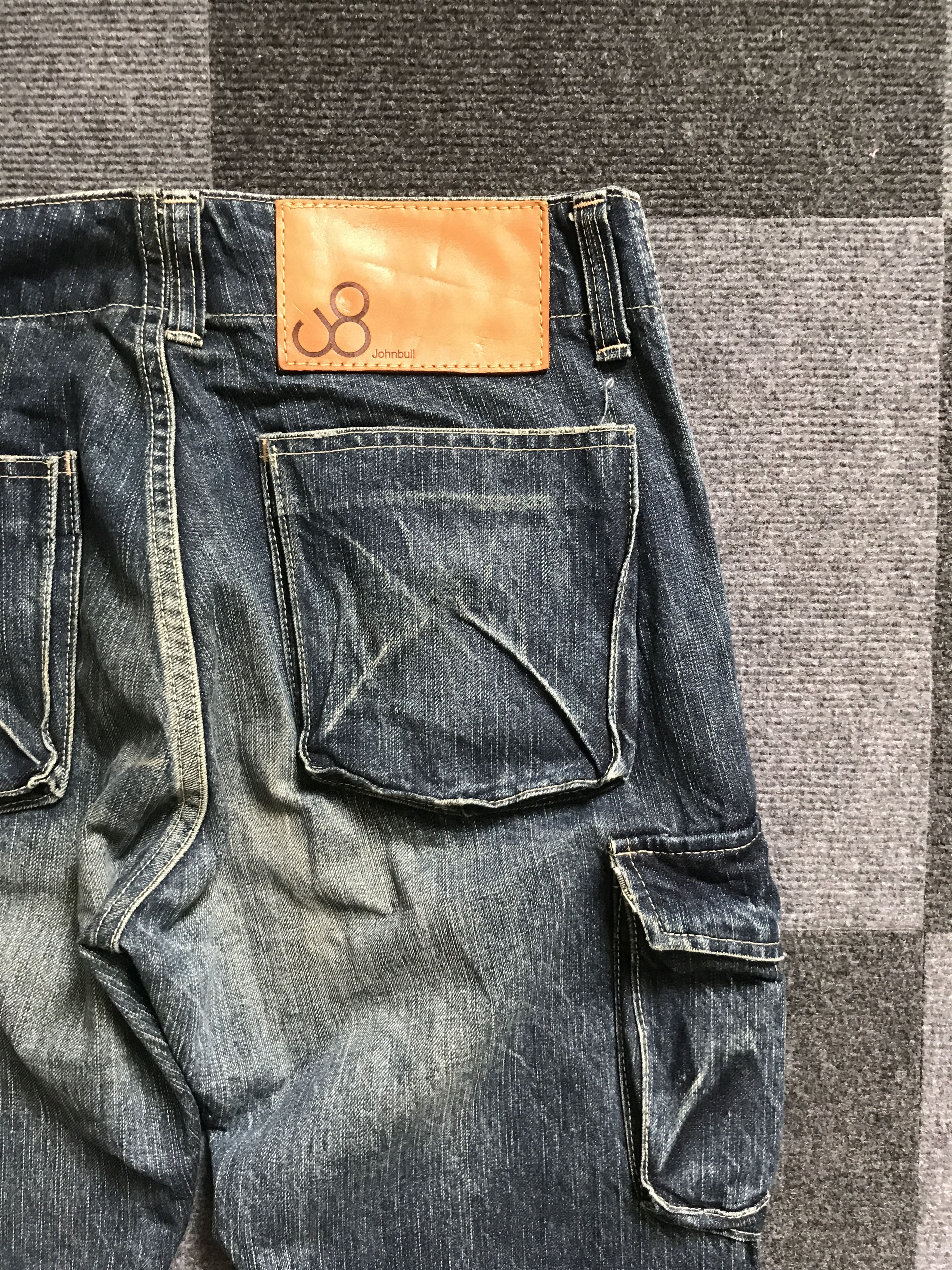 Japanese Brand CP243 Johnbull Distressed Half Cargo Jeans Size US 30 / EU 46 - 17 Thumbnail