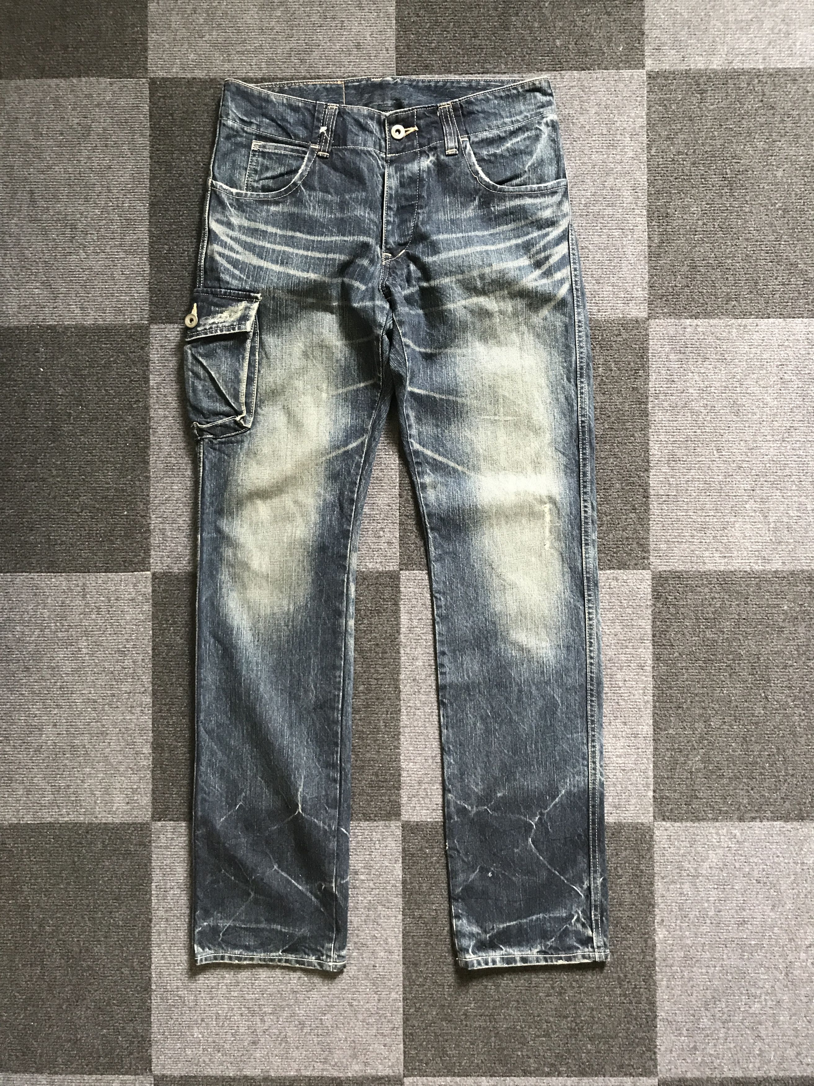 image of Distressed Denim x John Bull Cp243 Johnbull Distressed Half Cargo Jeans in Denim, Men's (Size 30)