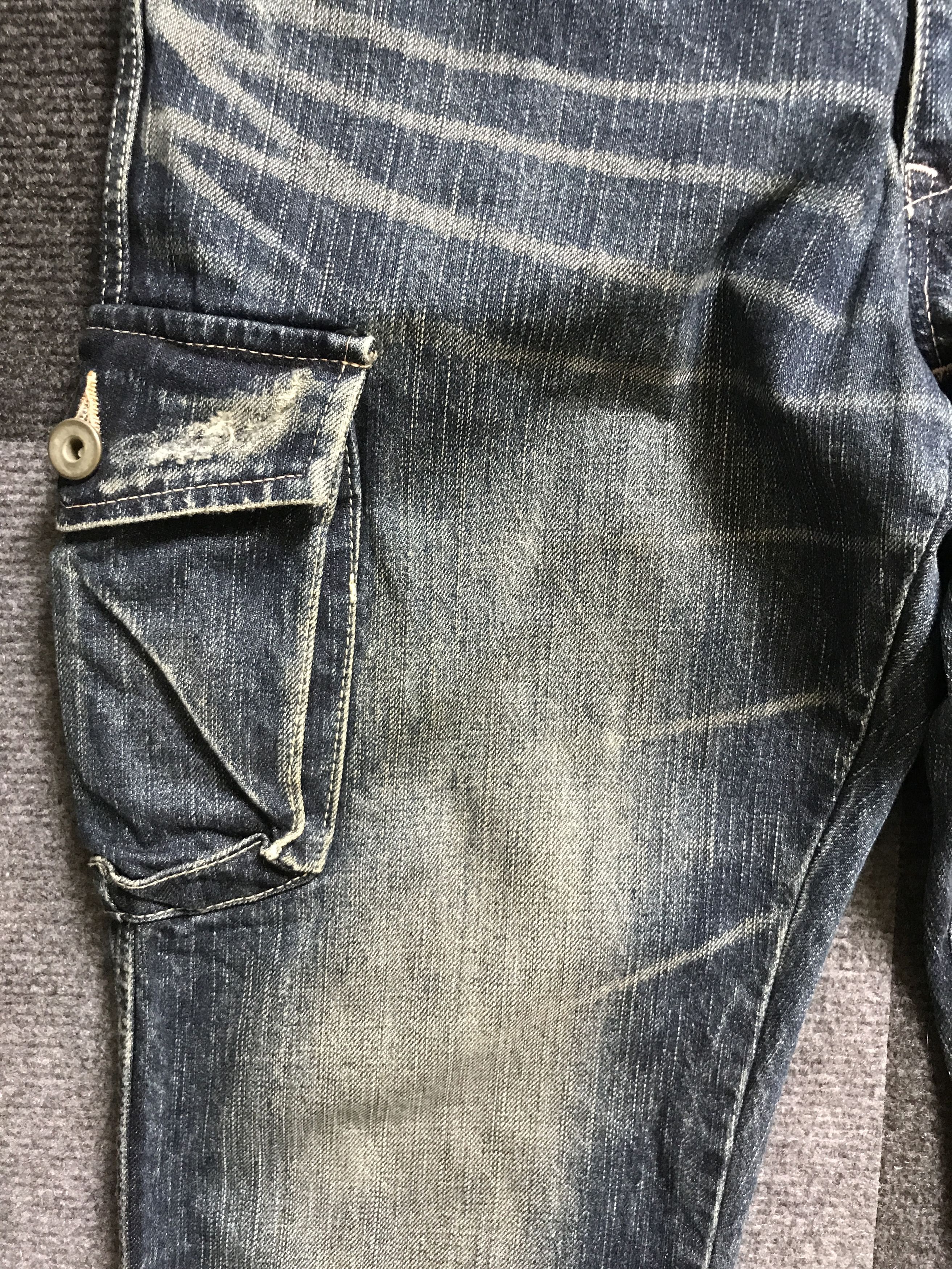 Japanese Brand CP243 Johnbull Distressed Half Cargo Jeans Size US 30 / EU 46 - 6 Thumbnail