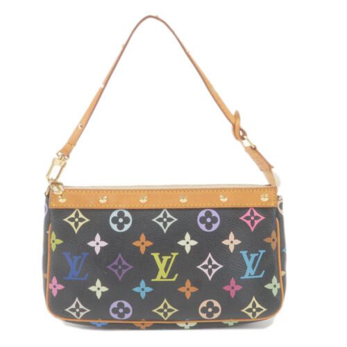 Louis Vuitton Monogram Multi Color Pochette Accessories Black