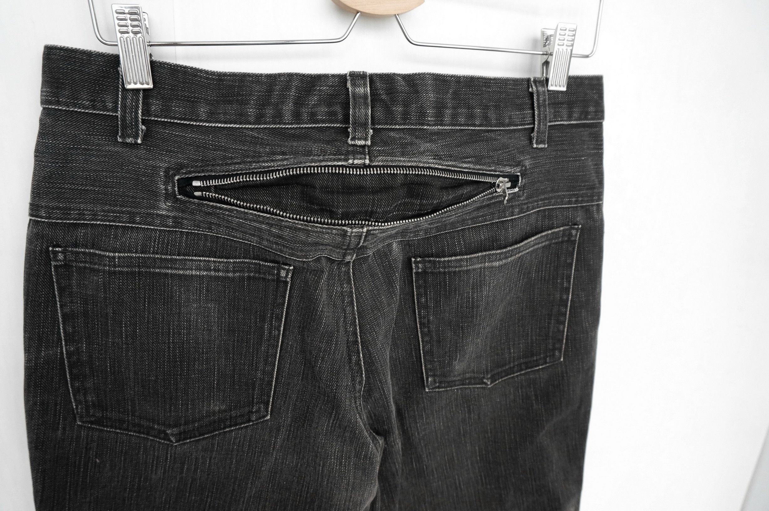 Number (N)ine Number (N)ine Dark Grey Back Zipper Jeans Size US 31 - 11 Thumbnail