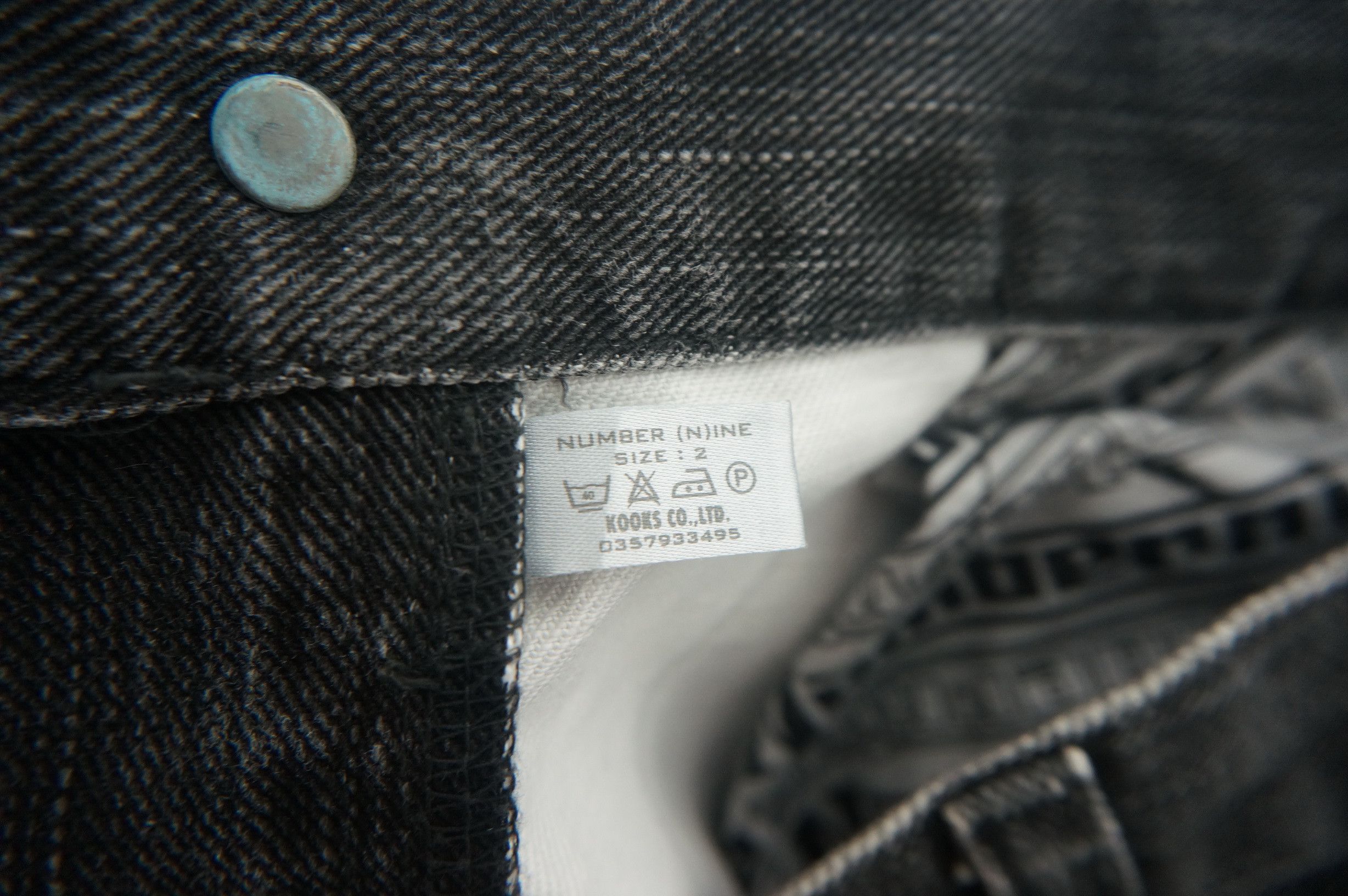 Number (N)ine Number (N)ine Dark Grey Back Zipper Jeans Size US 31 - 20 Thumbnail
