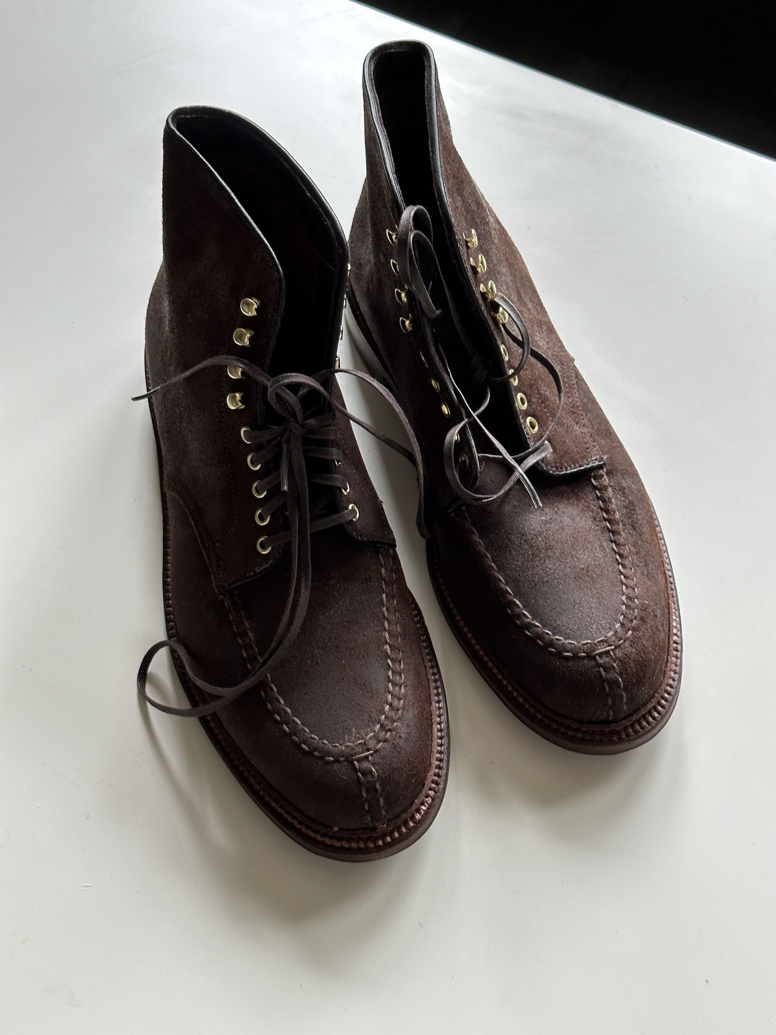 Alden McCoppin Norwegian Front in Reverse Tobacco Chamoise