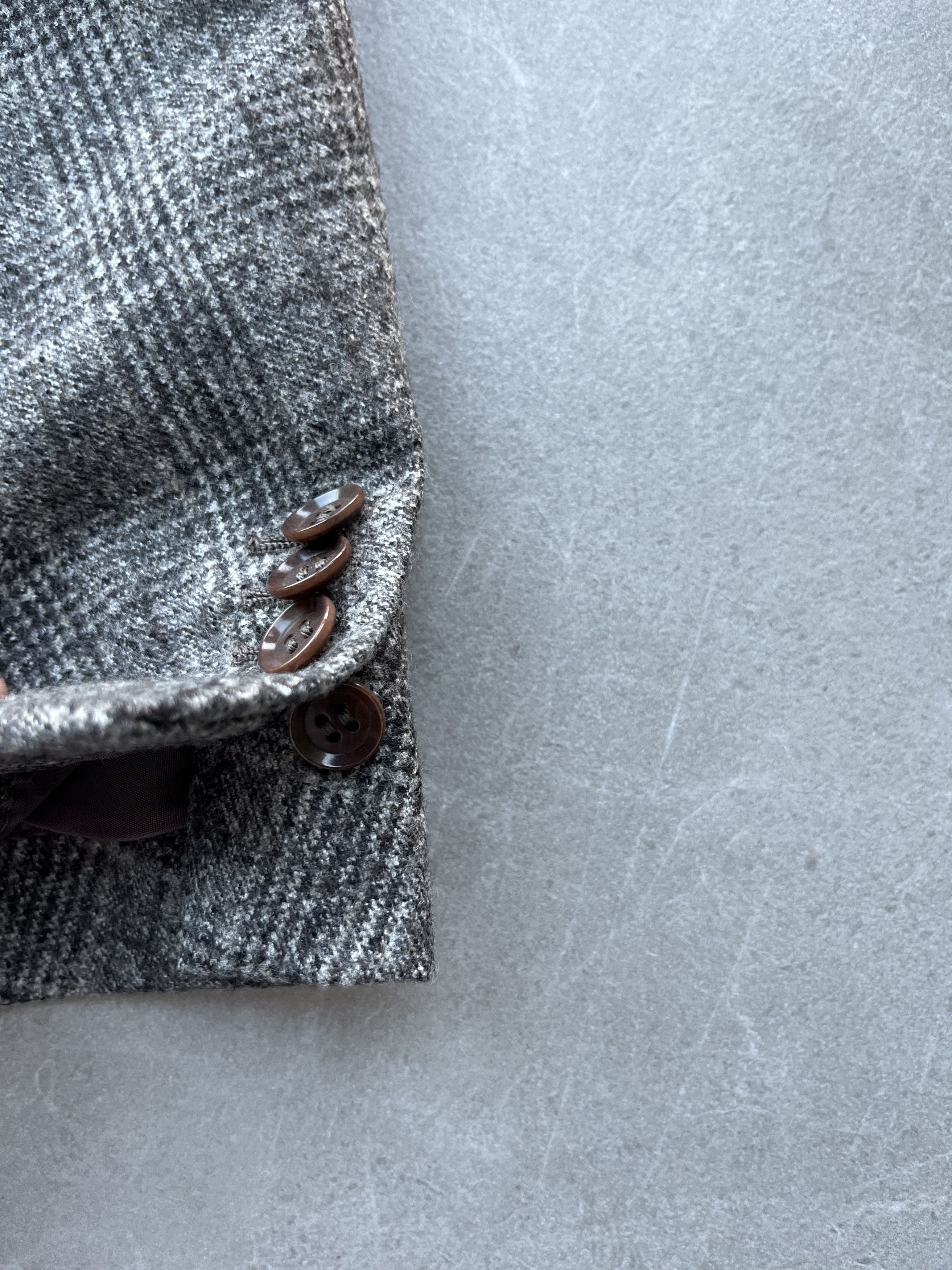 Ring Jacket Ring Jacket Mens Checker Wool Japan Made 3 buttons Jacket Size 42S - 6 Thumbnail