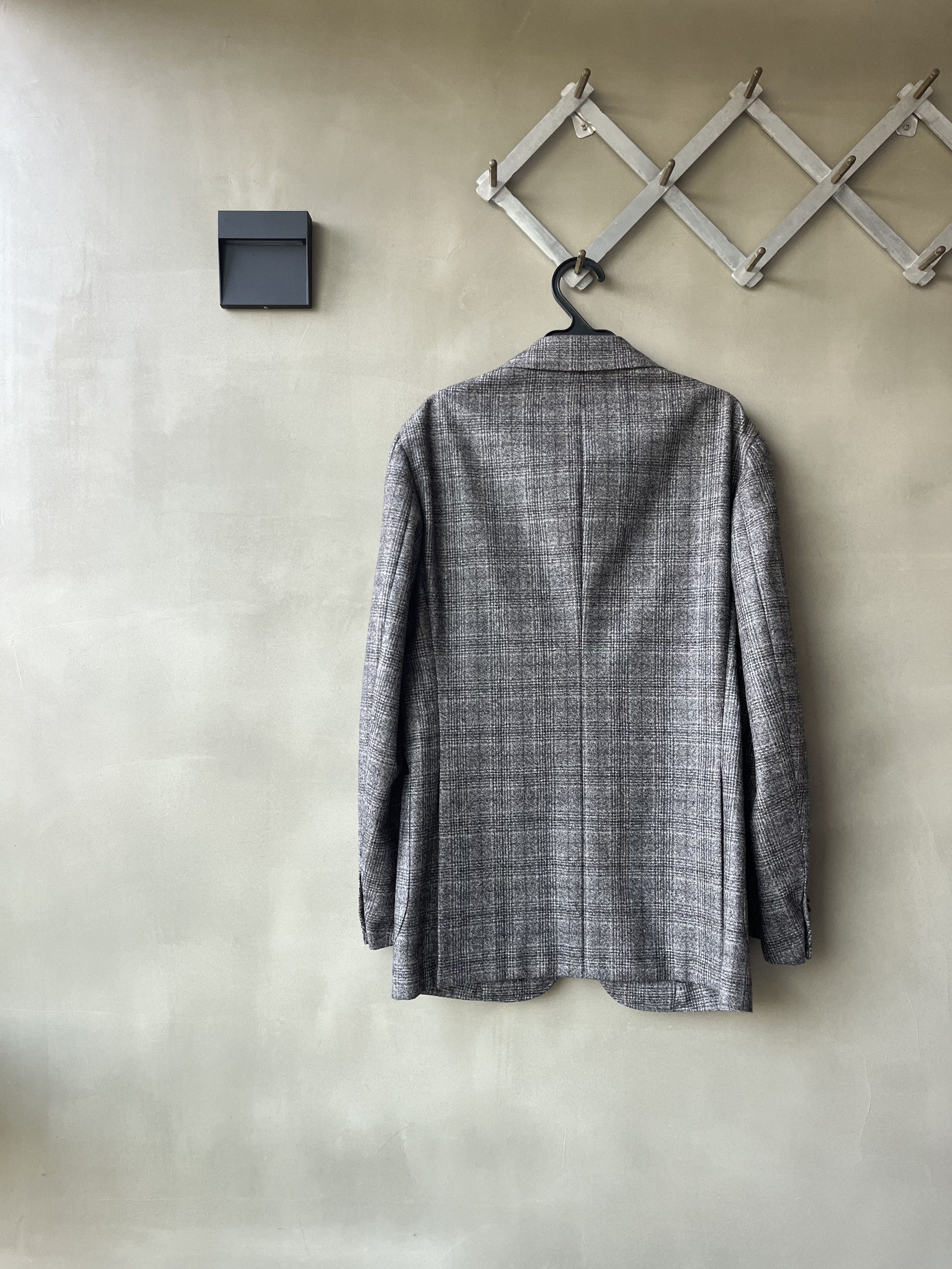 Ring Jacket Ring Jacket Mens Checker Wool Japan Made 3 buttons Jacket Size 42S - 5 Thumbnail