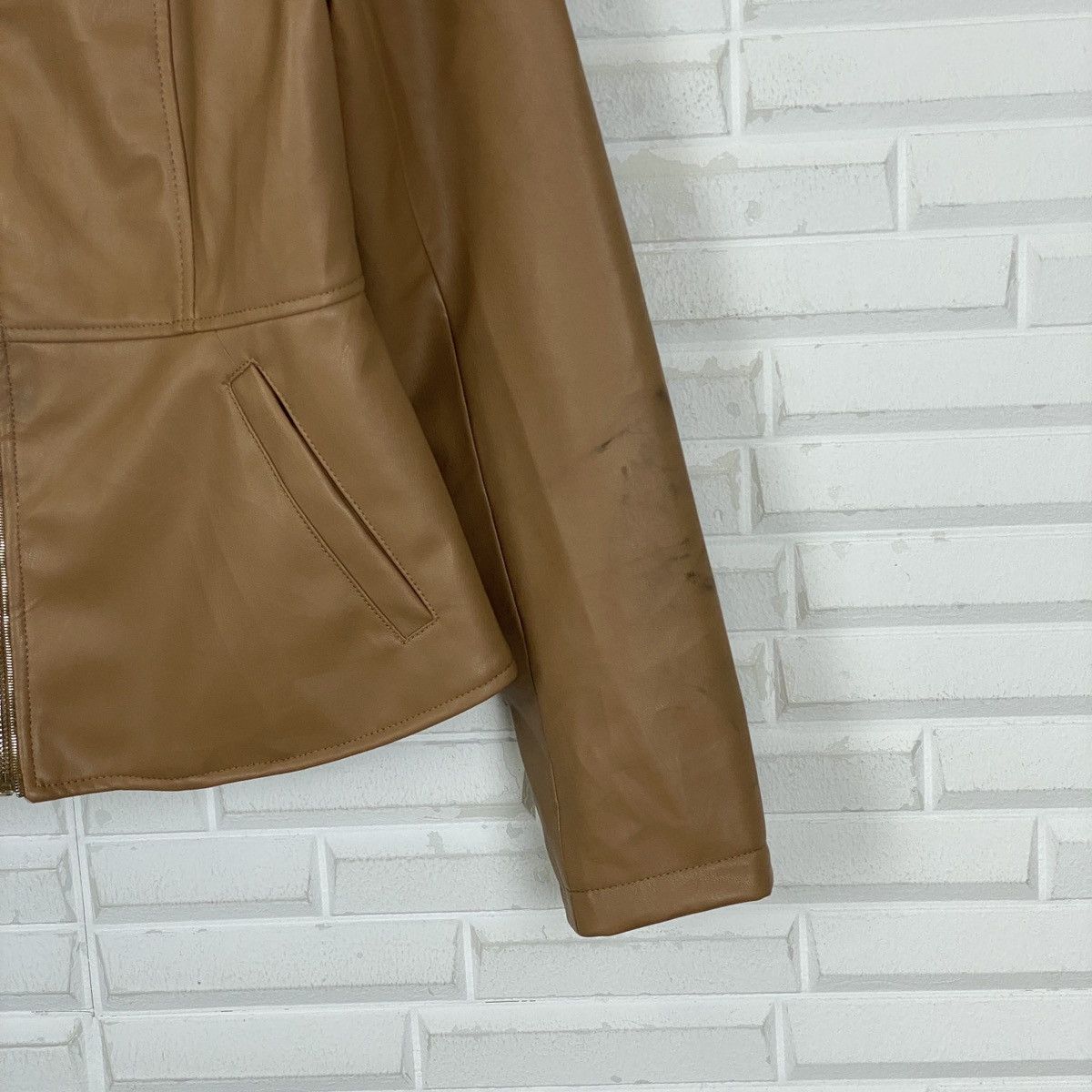 Zara Zara Leather Crewneck Jacket Size L / US 10 / IT 46 - 5 Thumbnail