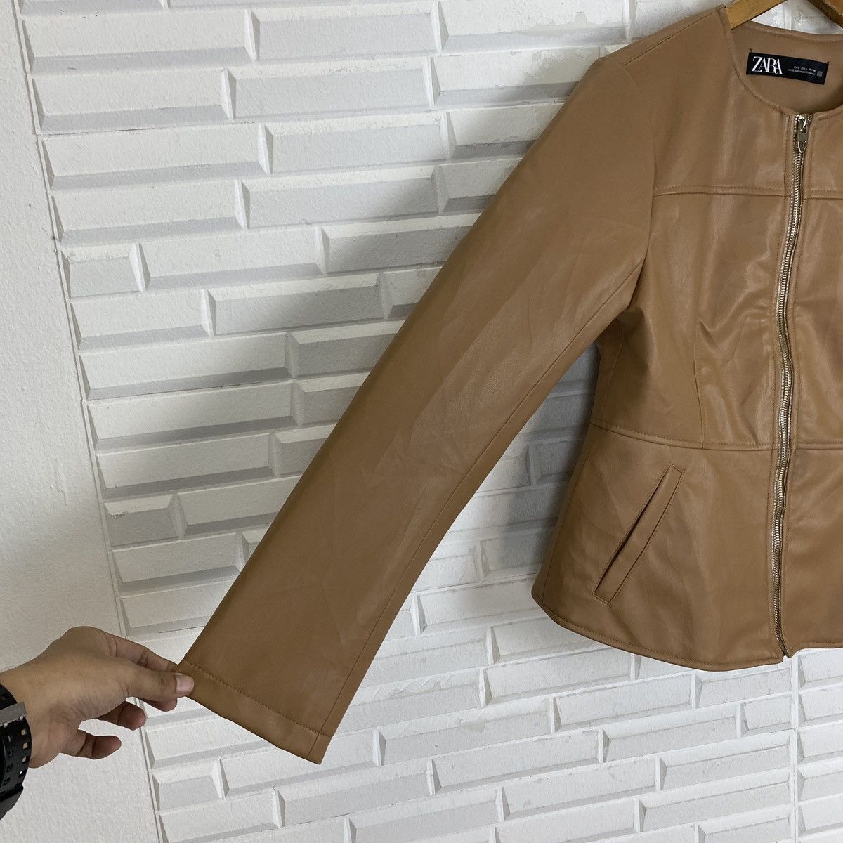 Zara Zara Leather Crewneck Jacket Size L / US 10 / IT 46 - 7 Thumbnail