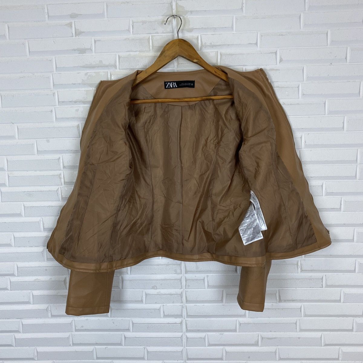 Zara Zara Leather Crewneck Jacket Size L / US 10 / IT 46 - 10 Thumbnail