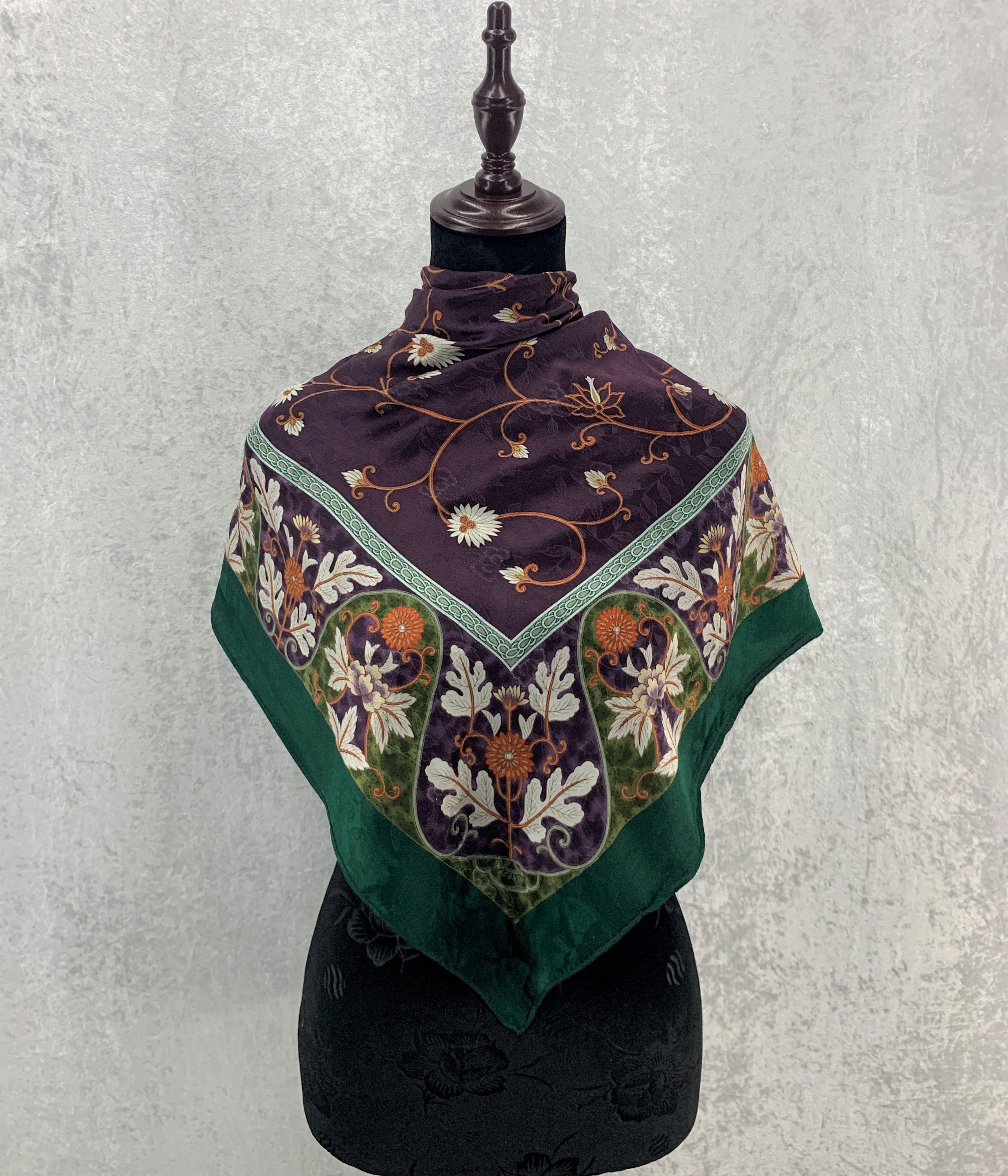 Vintage Floral Silk Scarf/Square Scarf -SCA239