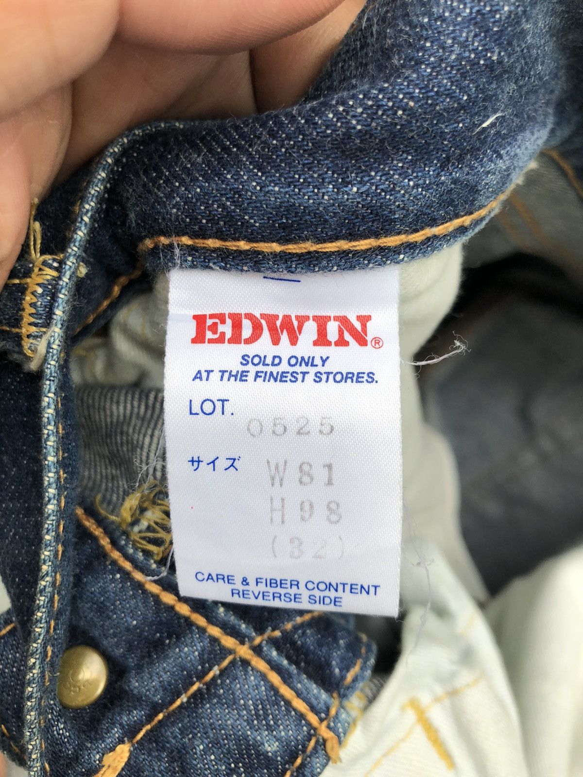 Edwin × Vintage Edwin orange Tab selvedge denim Size US 32 / EU 48 - 11 Thumbnail