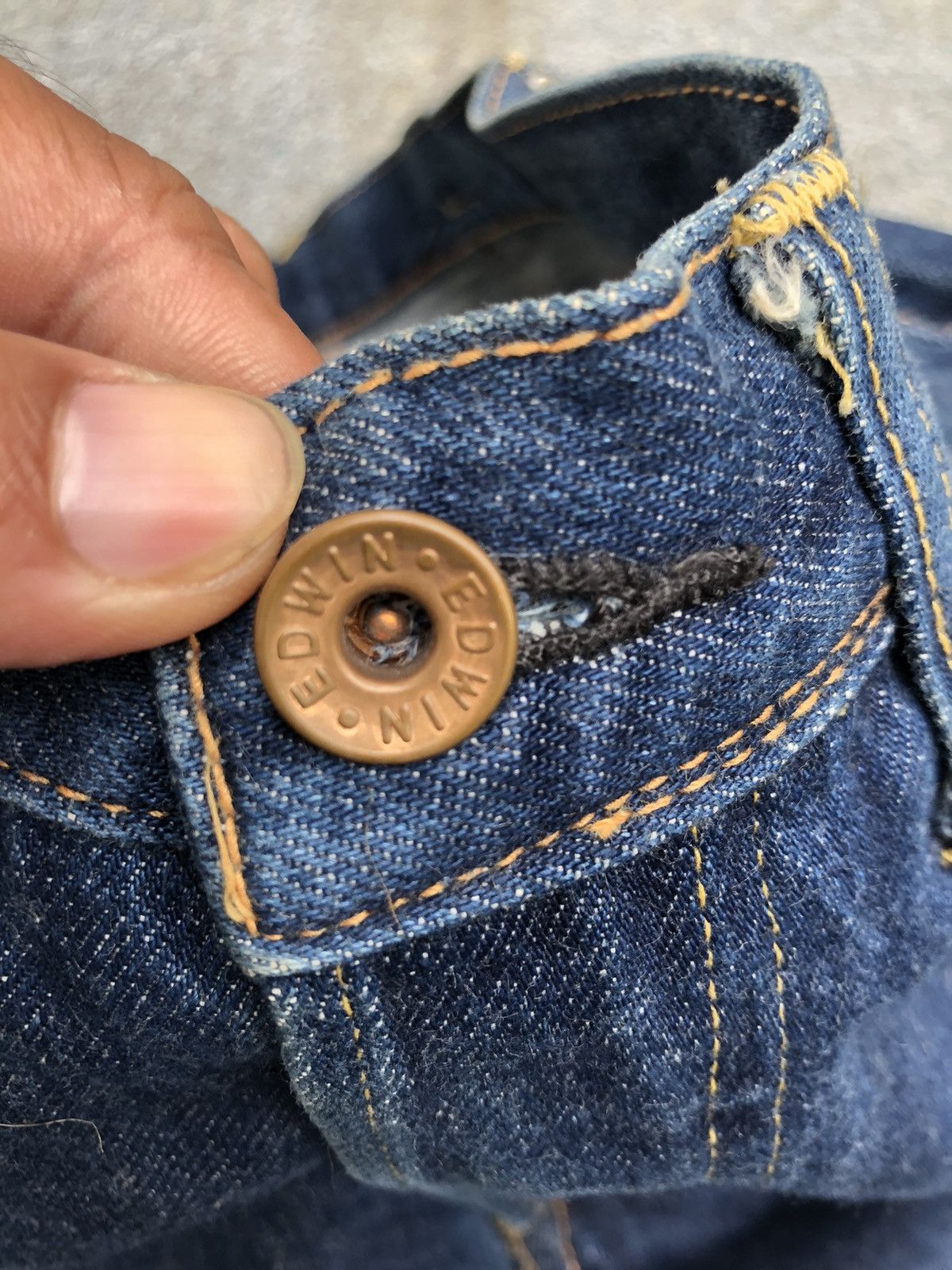 Edwin × Vintage Edwin orange Tab selvedge denim Size US 32 / EU 48 - 9 Thumbnail