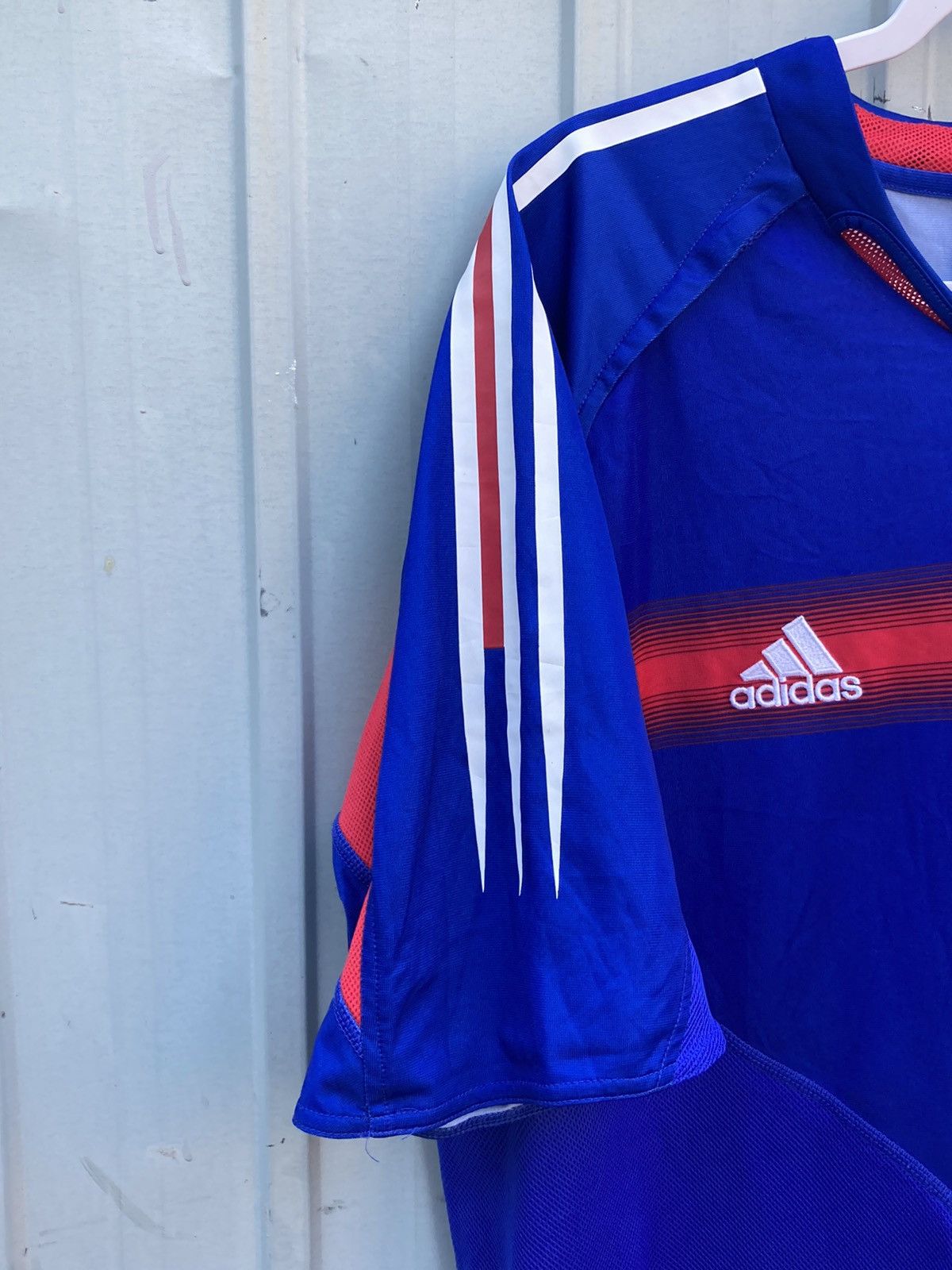 Adidas 2003 Vintage Adidas France Zidan home jersey Size US L / EU 52-54 / 3 - 6 Thumbnail
