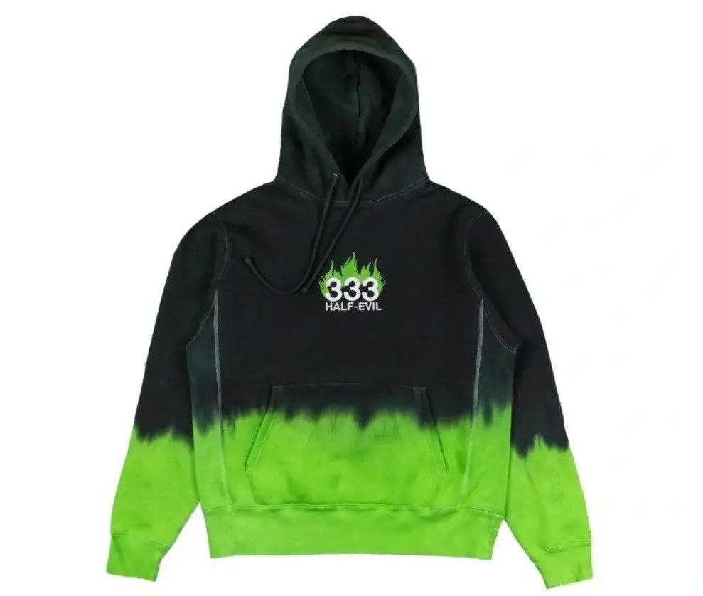 Black and Green Half Evil Flame Hoodie