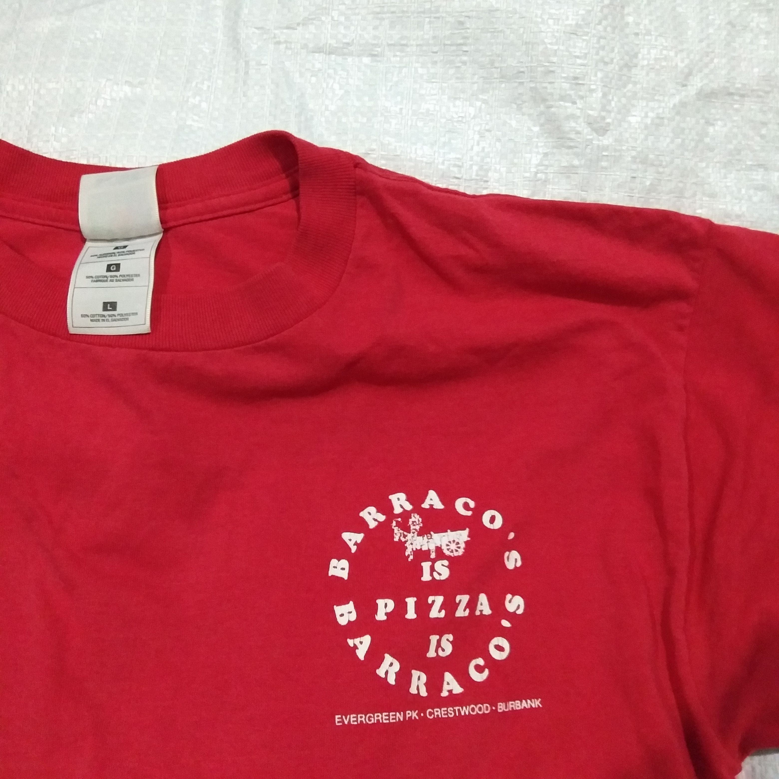 Band Tees 🔥 90s BARRACO'S IS PIZZA CRESTWOOD BURBANK Size US L / EU 52-54 / 3 - 5 Thumbnail