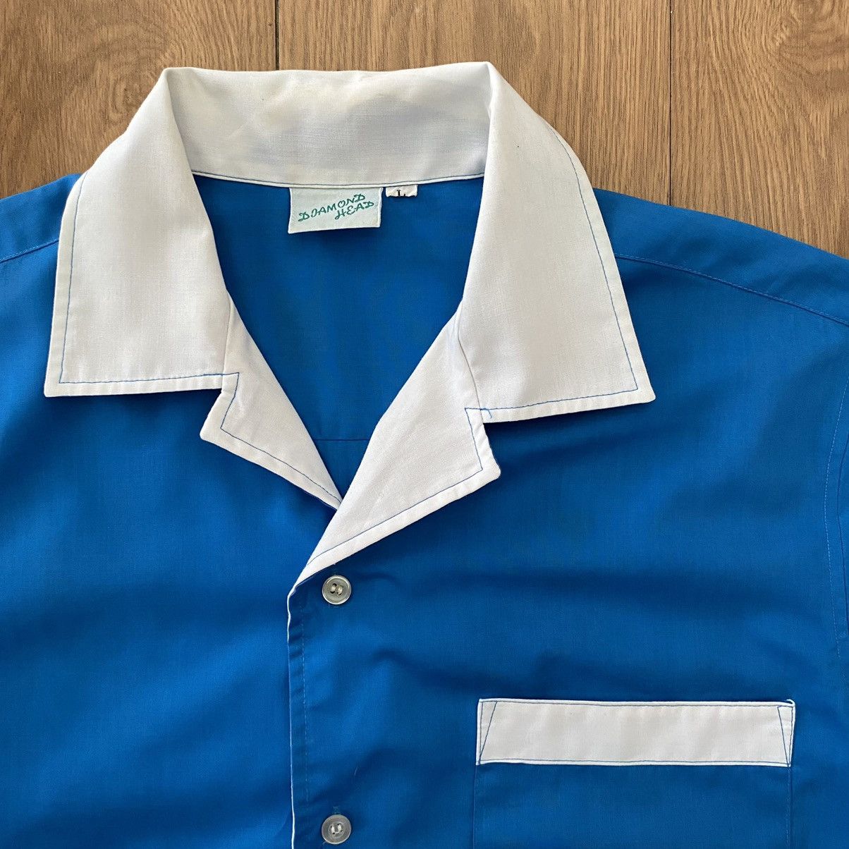 Vintage DIAMOND HEAD Bowling Button Shirt Up(G-35)