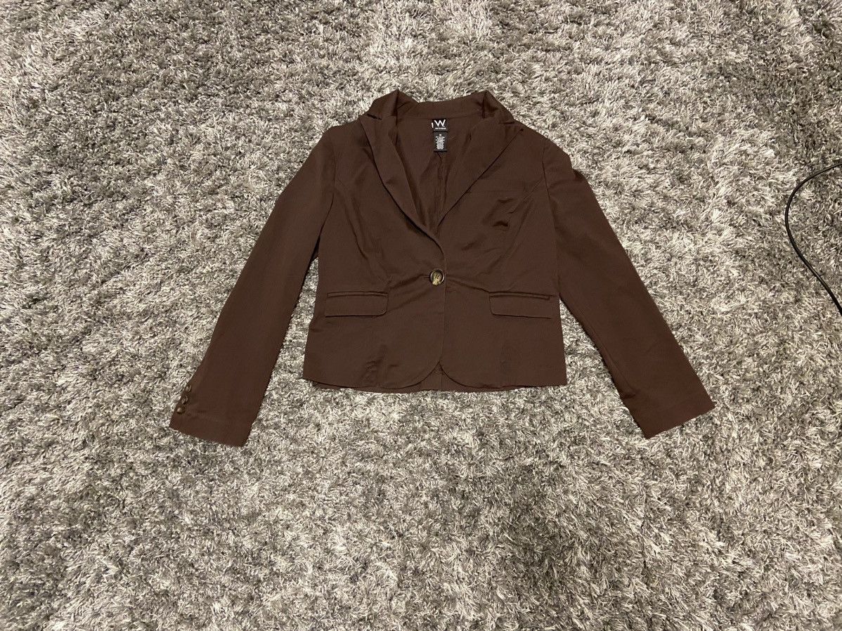 Vintage Brown Cropped Blazer Size XL / US 12-14 / IT 48-50 - 2 Preview