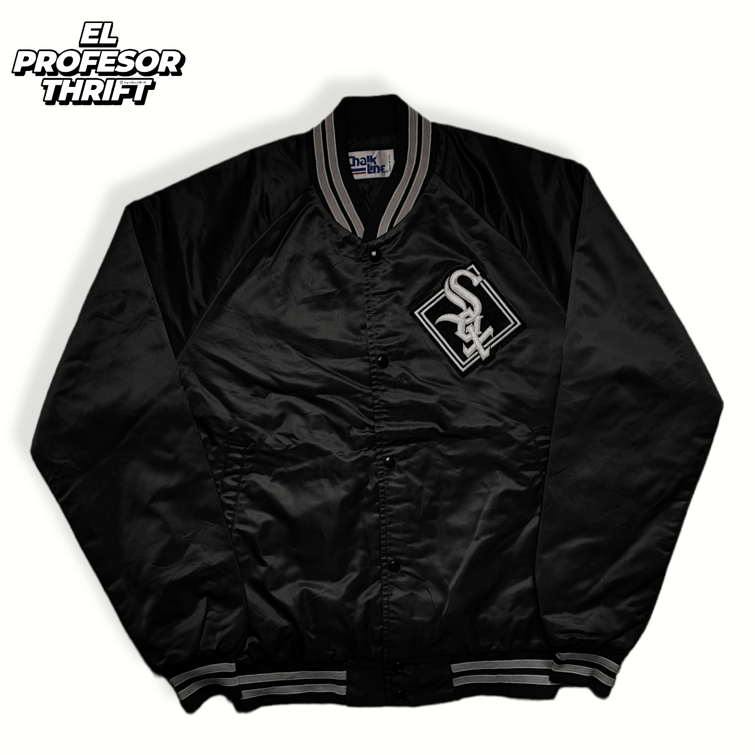 1990's Chicago White Sox Chalk Line Satin Varsity Jacket (Very Good) XL