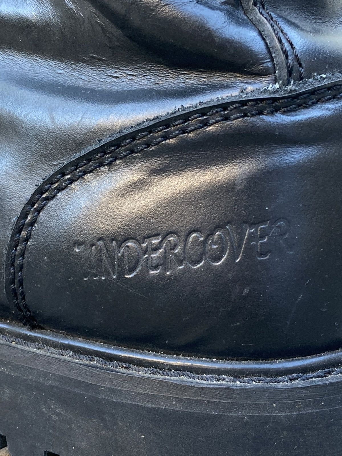Undercover × Vintage Vintage Undercover black leather England boots shoes Size US 13 / EU 46 - 8 Thumbnail