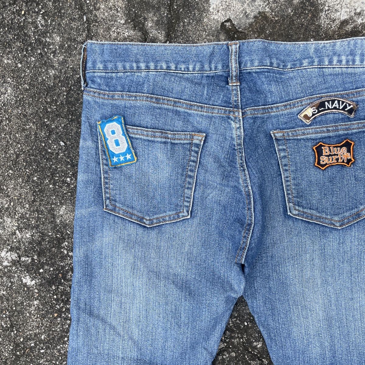 Japanese Brand Vintage Unbranded Rare Design Distressed Denim Jeans Size 32" / US 10 / IT 46 - 9 Thumbnail