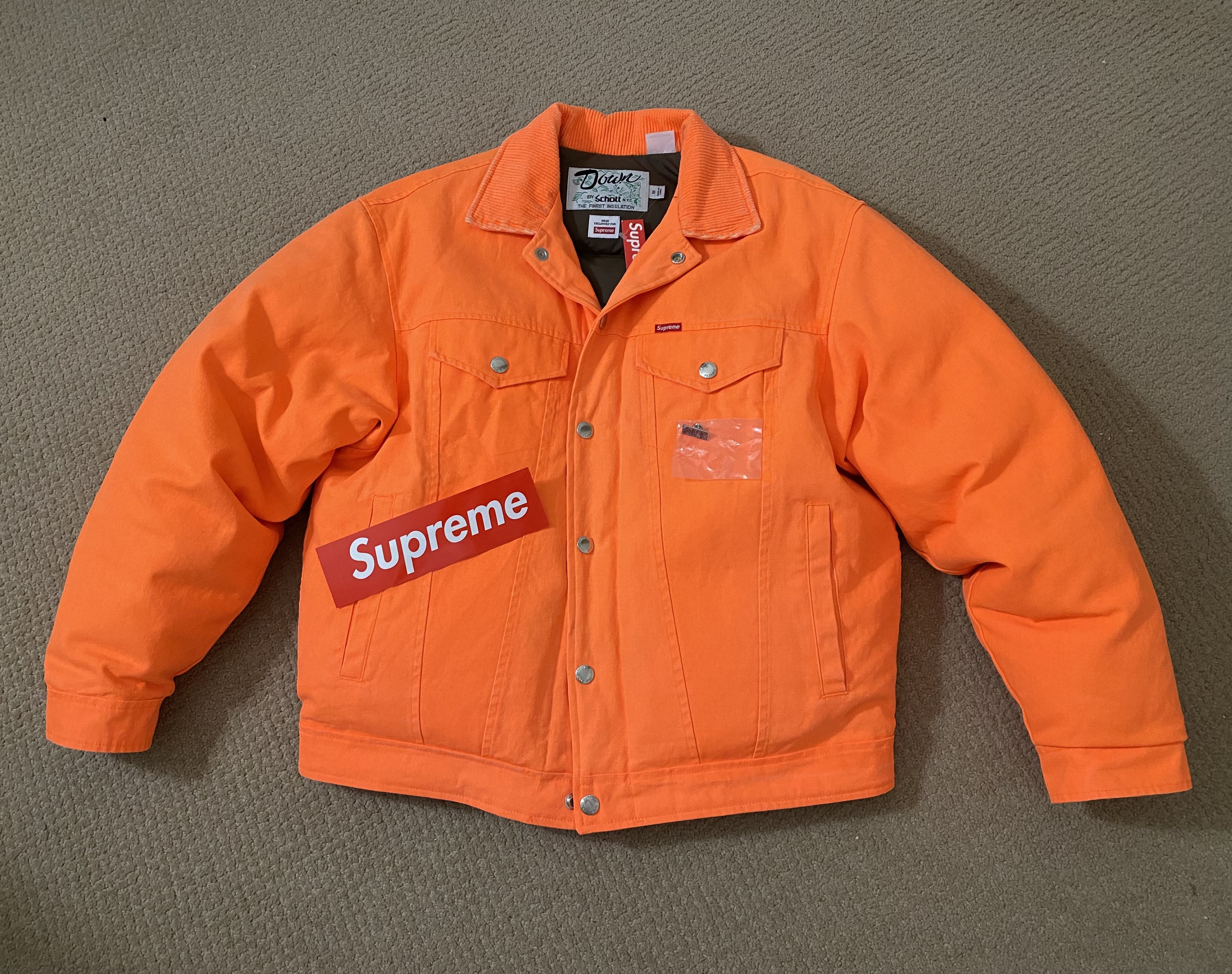 Supreme New Supreme x Schott Canvas Down Trucker jacket FW22 M