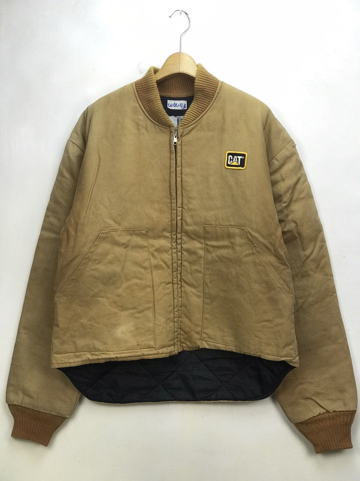 image of Distressed Cat Caterpillar Sun Faded Worker Jacket in Brown, Men's (Size XL)