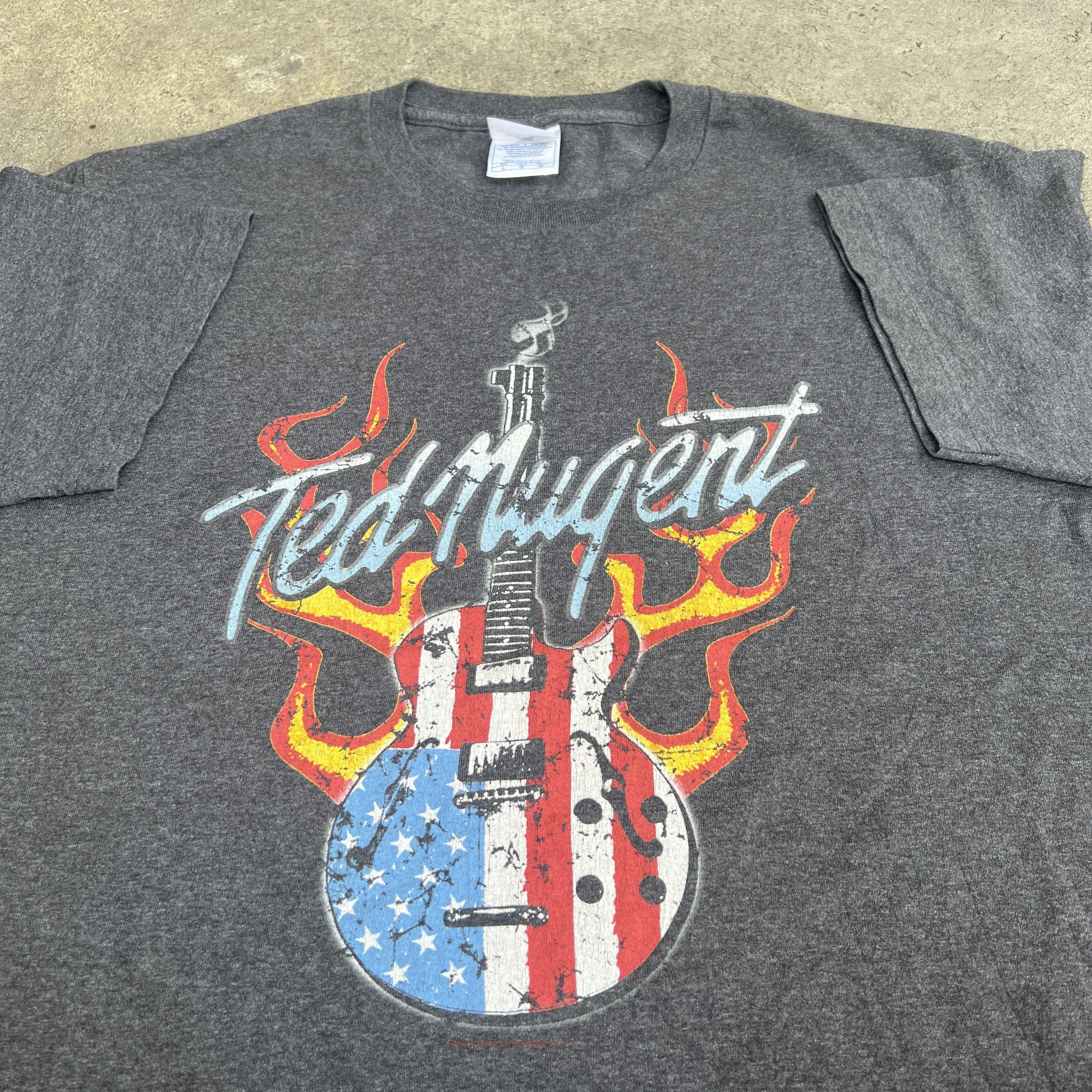 Band Tees Vintage Y2K Ted Nugent Flaming Guitar Promo Tee XL Size US L / EU 52-54 / 3 - 1 Thumbnail