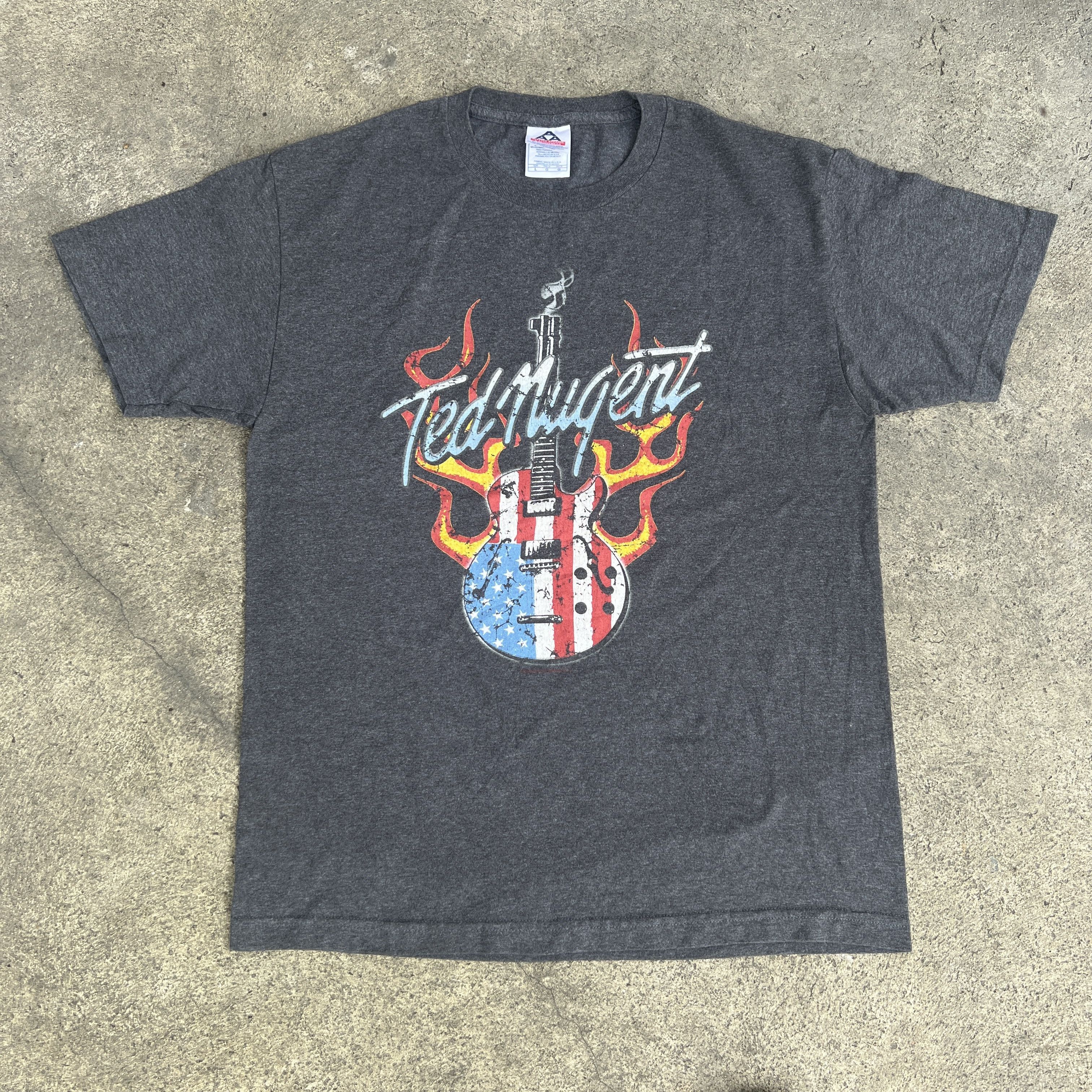 Band Tees Vintage Y2K Ted Nugent Flaming Guitar Promo Tee XL Size US L / EU 52-54 / 3 - 2 Thumbnail