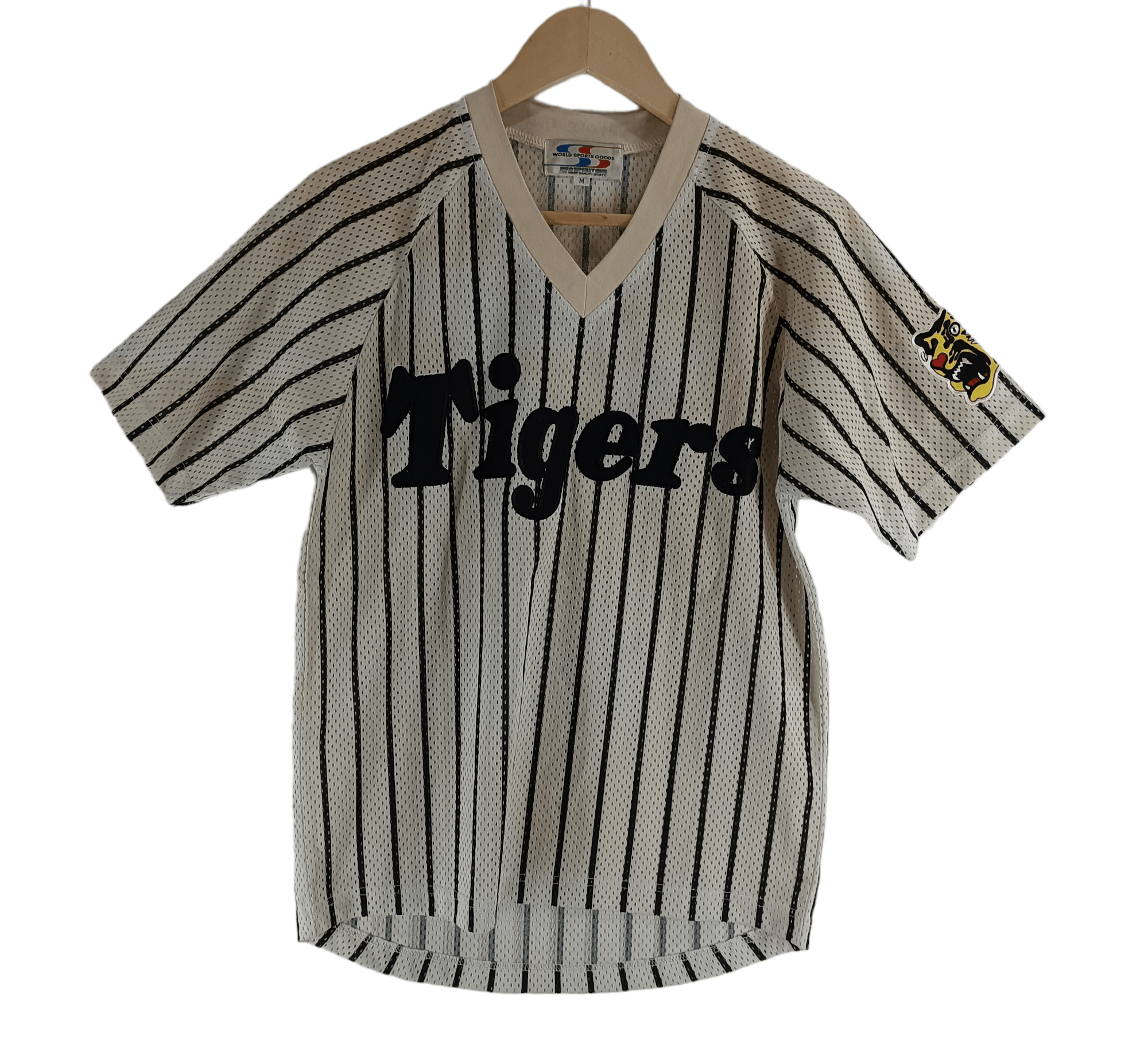 30% Clearance Sale Vintage Hanshin Tigers Baseball Jersey Champion Uniform  Stitch Japanese Sewn Logo Medium Size