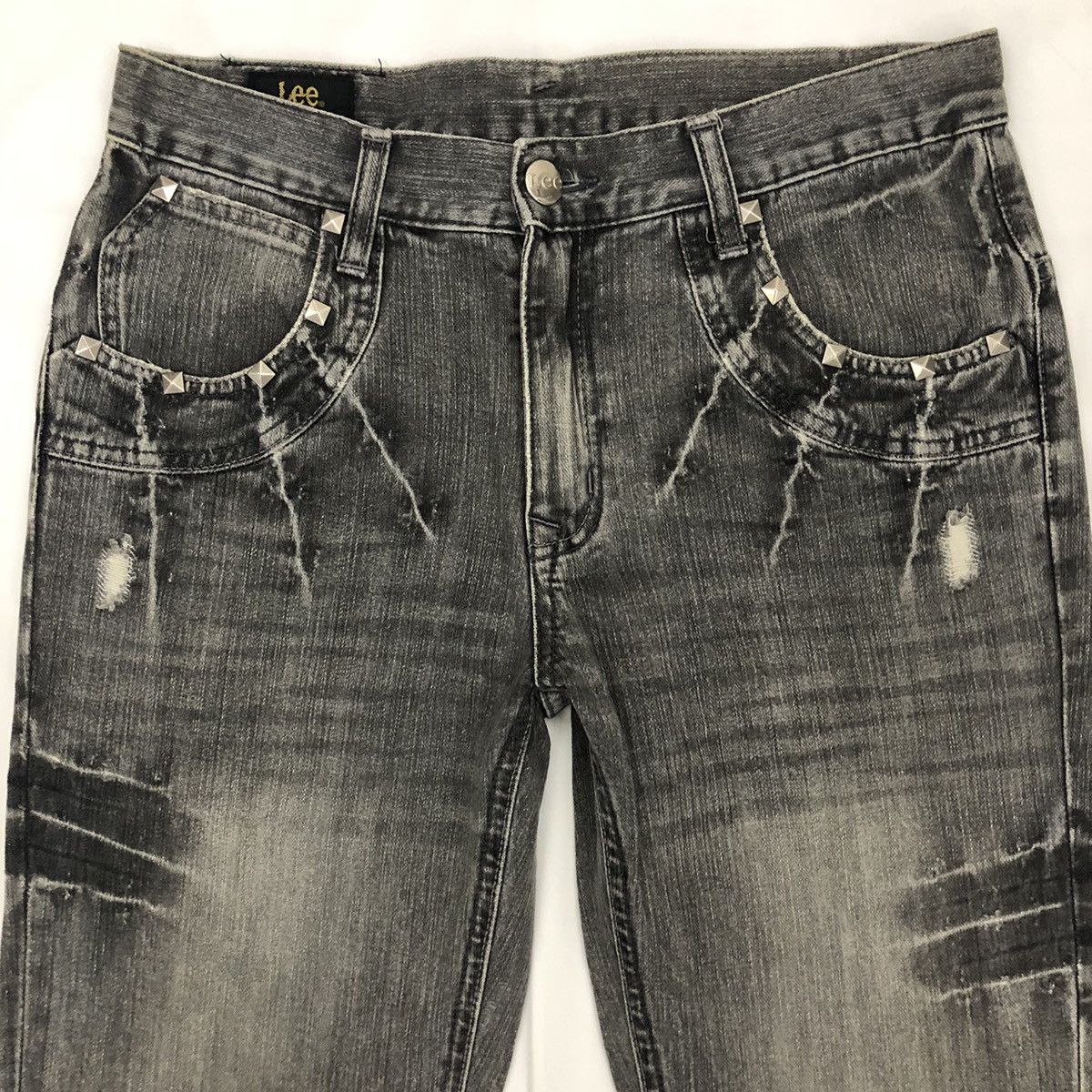 Lee Lee punk style emrodery skull crossguns 🔥 Size US 31 - 2 Thumbnail