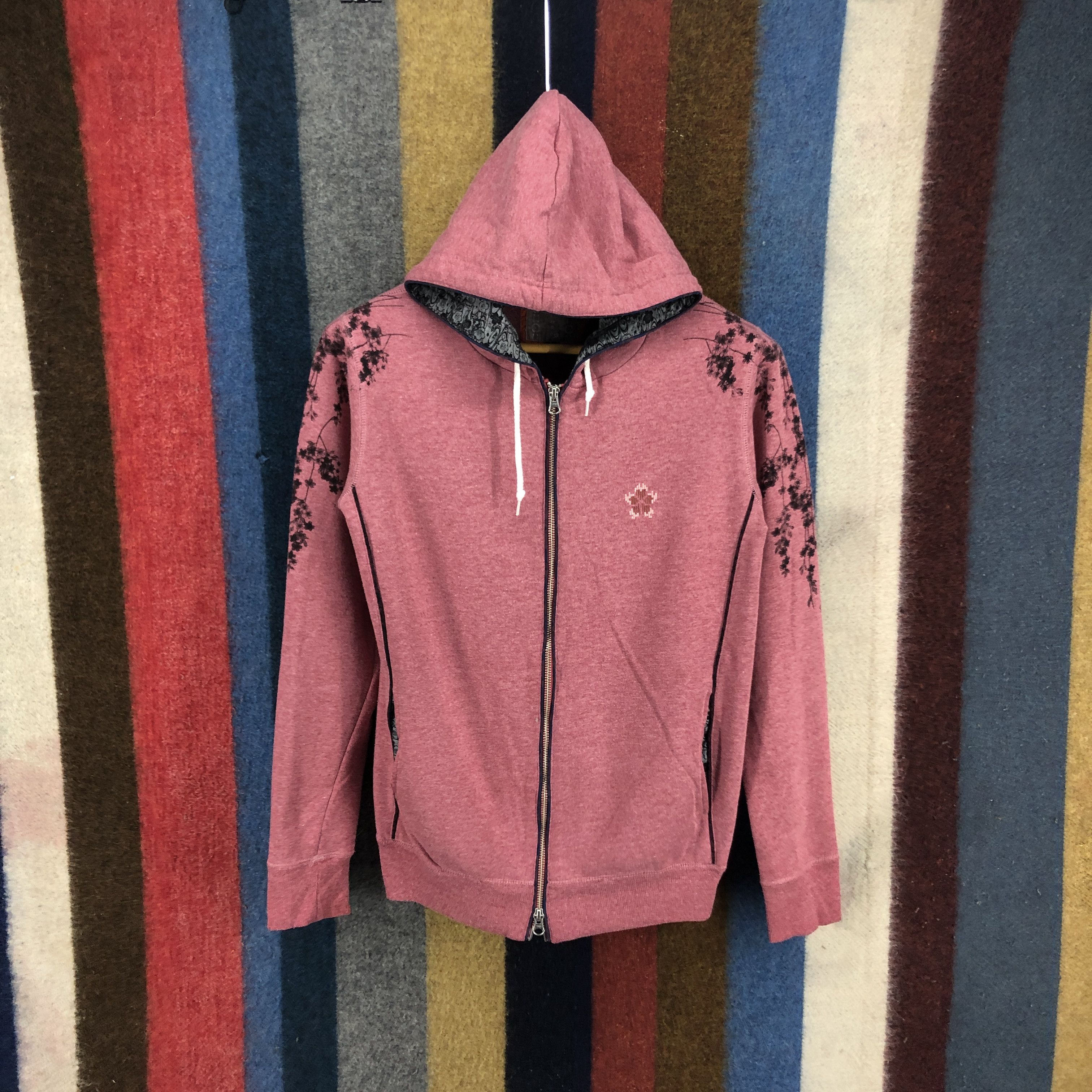 Japanese Brand Nice Design Zipper Hoodie Sakura Print #2691-97 Size US S / EU 44-46 / 1 - 1 Thumbnail