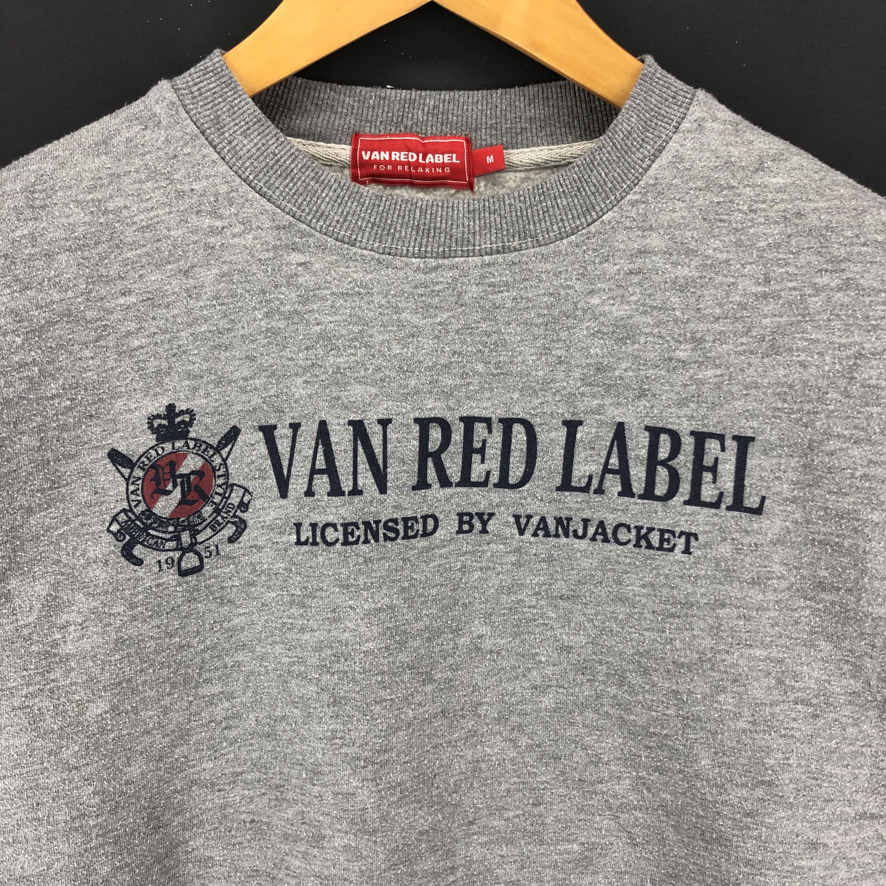 Japanese Brand VAN RED LABEL Crew Neck Sweatshirt #1997-53 Size US S / EU 44-46 / 1 - 2 Thumbnail